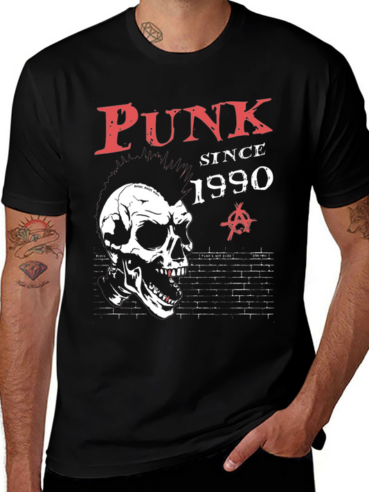 Punk Since 1990 Graphic Tee - Skull Design