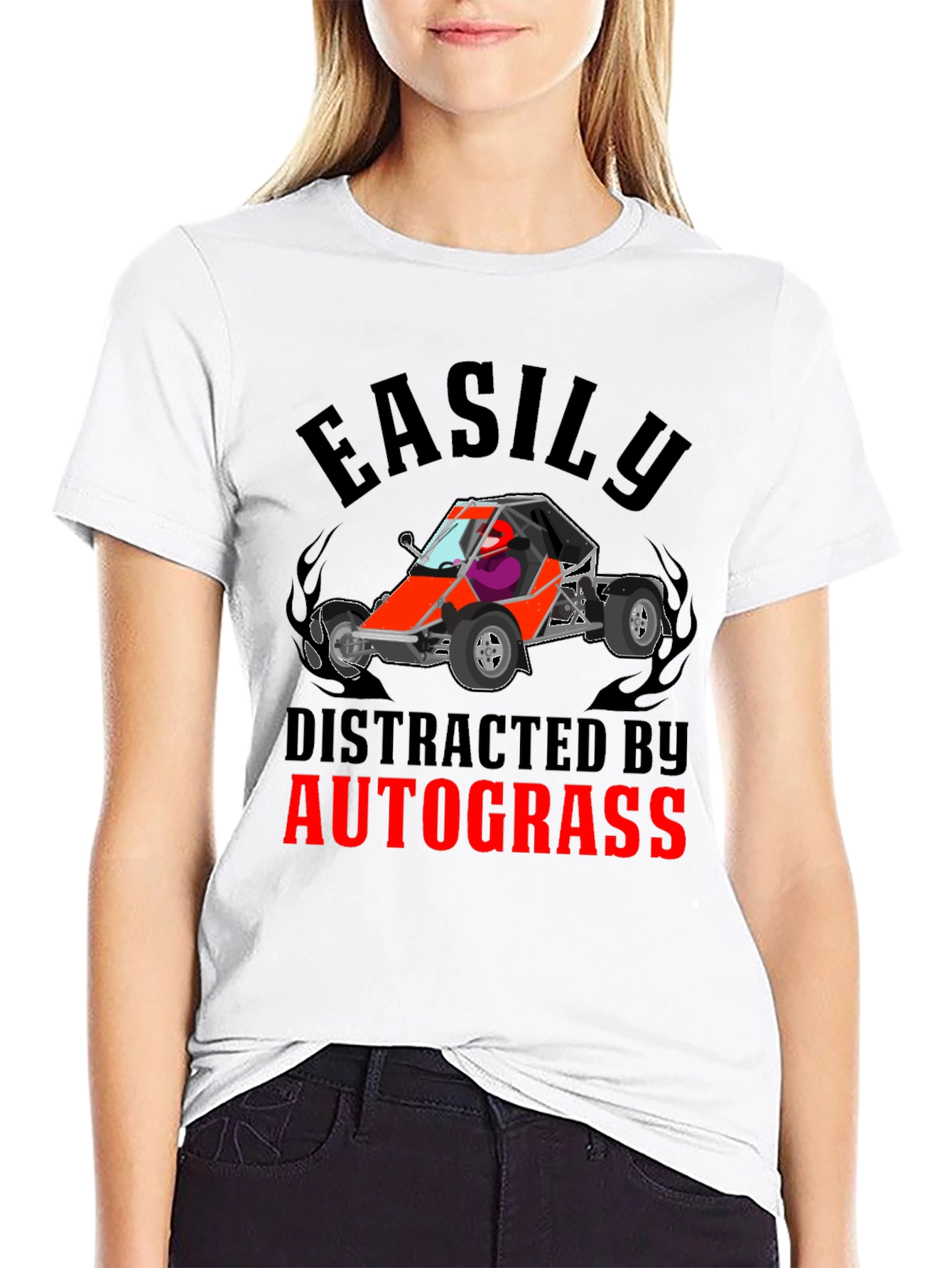 Easily Distracted by Autograss Funny T-Shirt