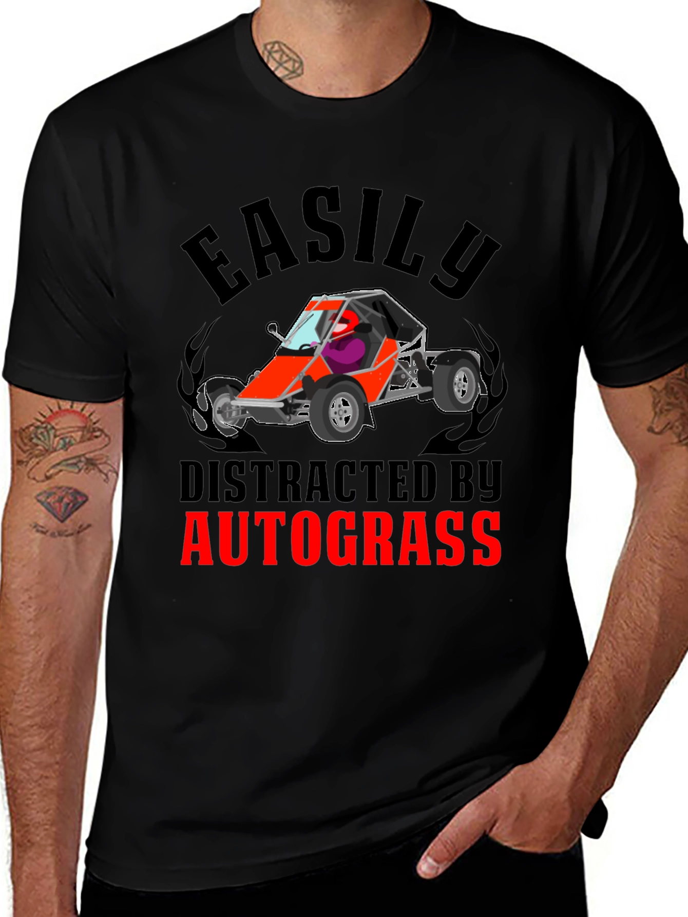 Easily Distracted by Autograss Funny T-Shirt