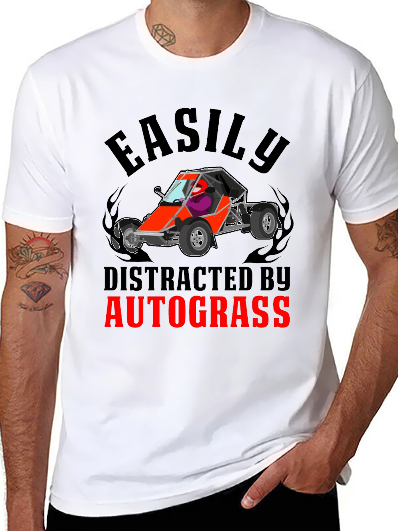 Easily Distracted by Autograss Funny T-Shirt