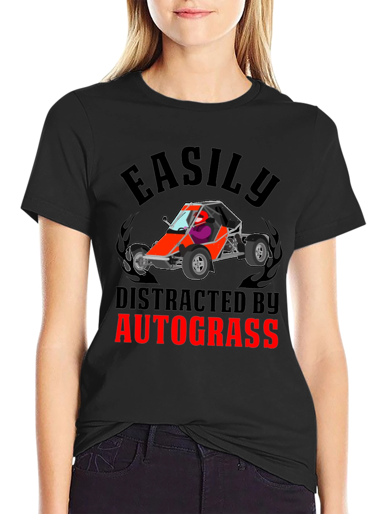 Easily Distracted by Autograss Funny T-Shirt