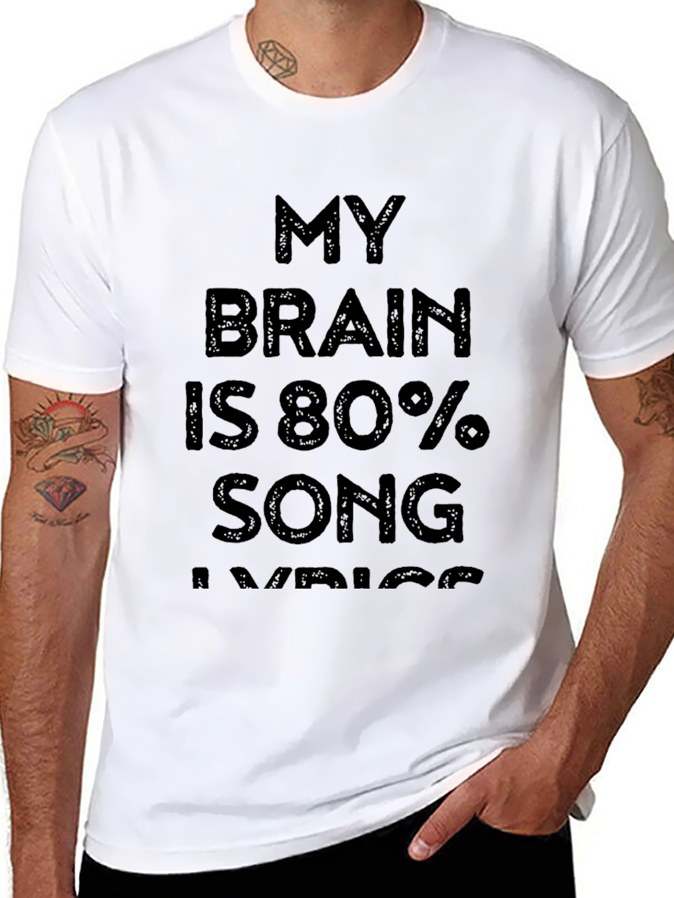 My Brain Is 80% Song Lyrics Graphic Tee