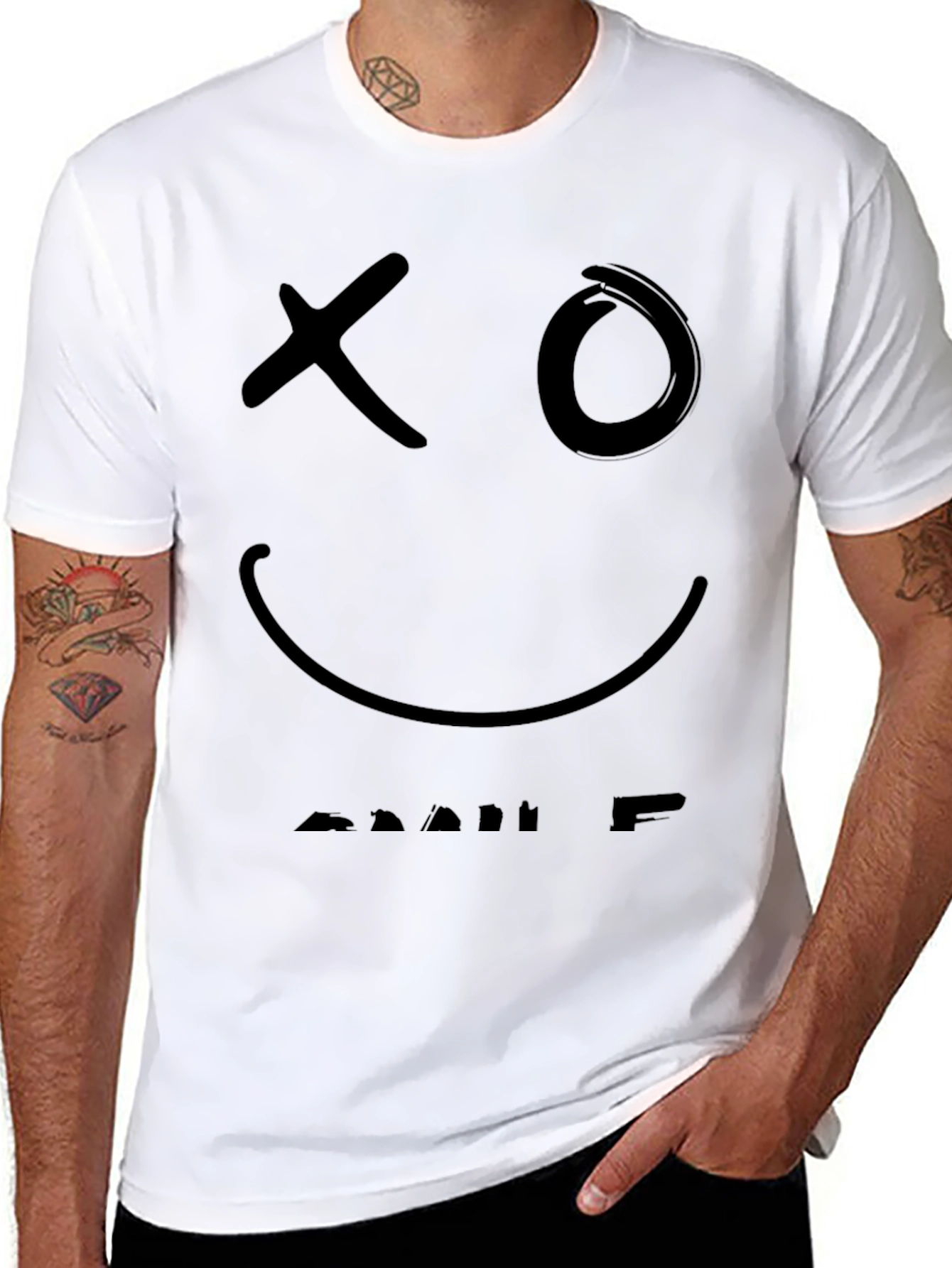 XO Smiley Face T-Shirt - Black Graphic Tee