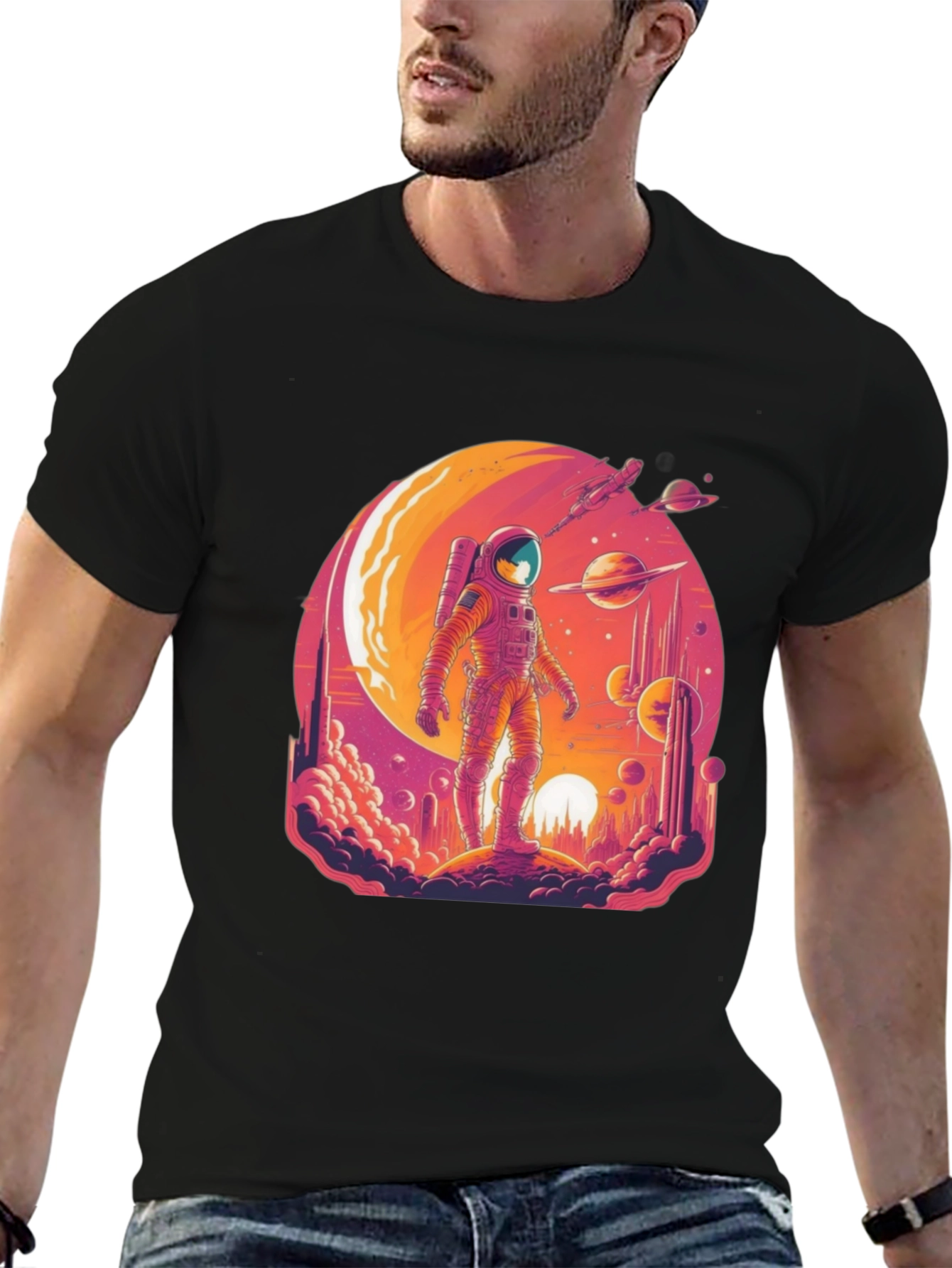 Cosmic Astronaut Graphic T-Shirt
