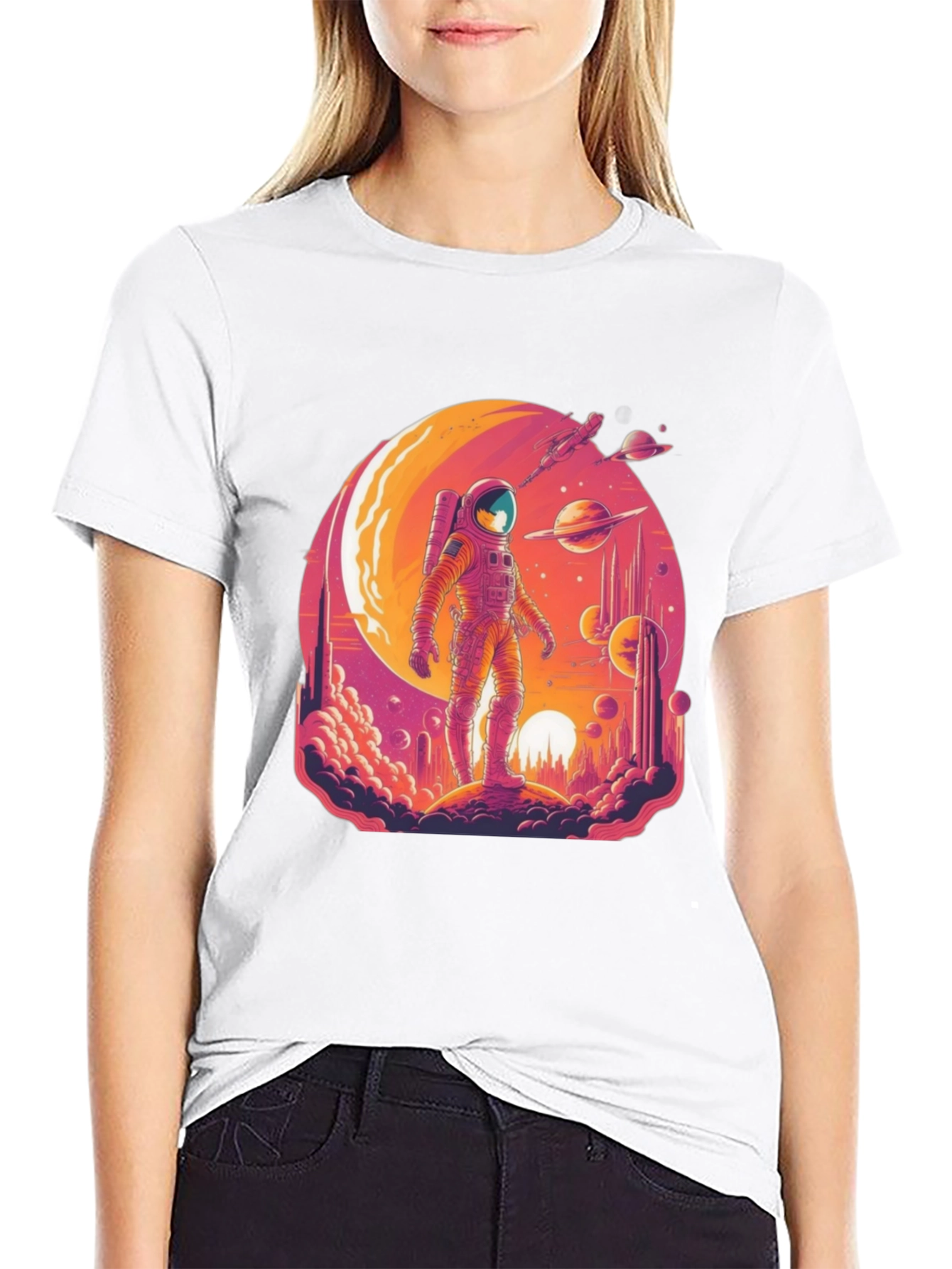Cosmic Astronaut Graphic T-Shirt
