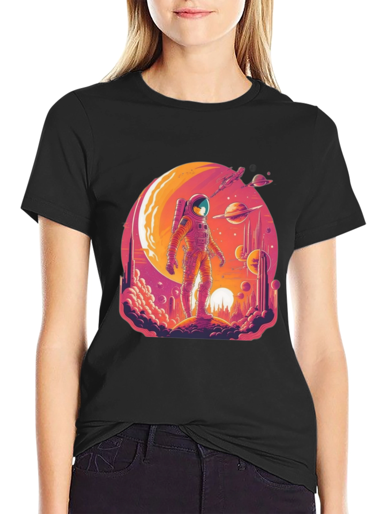 Cosmic Astronaut Graphic T-Shirt