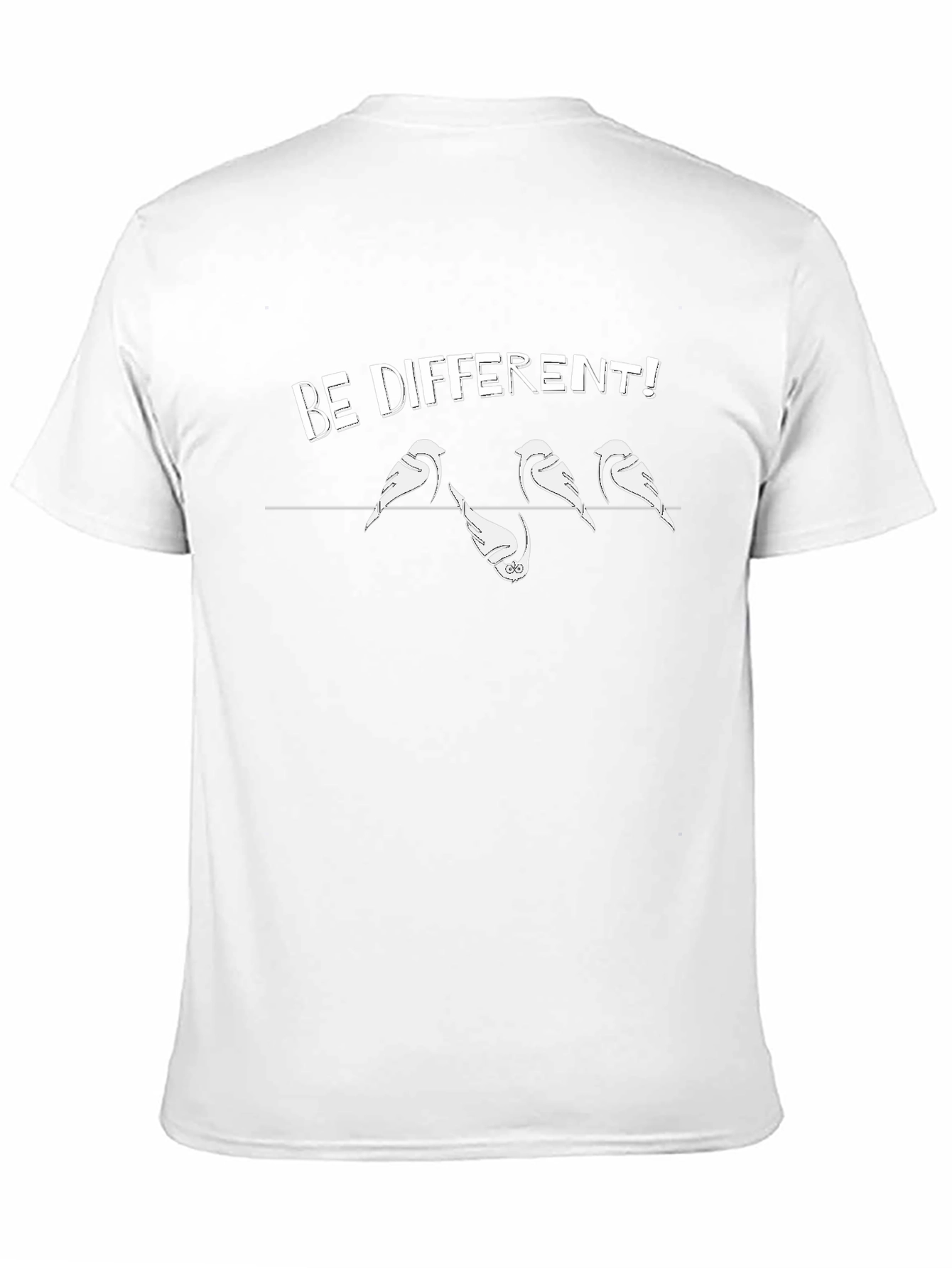 Be Different Bird Graphic Tee - Black Cotton T-Shirt