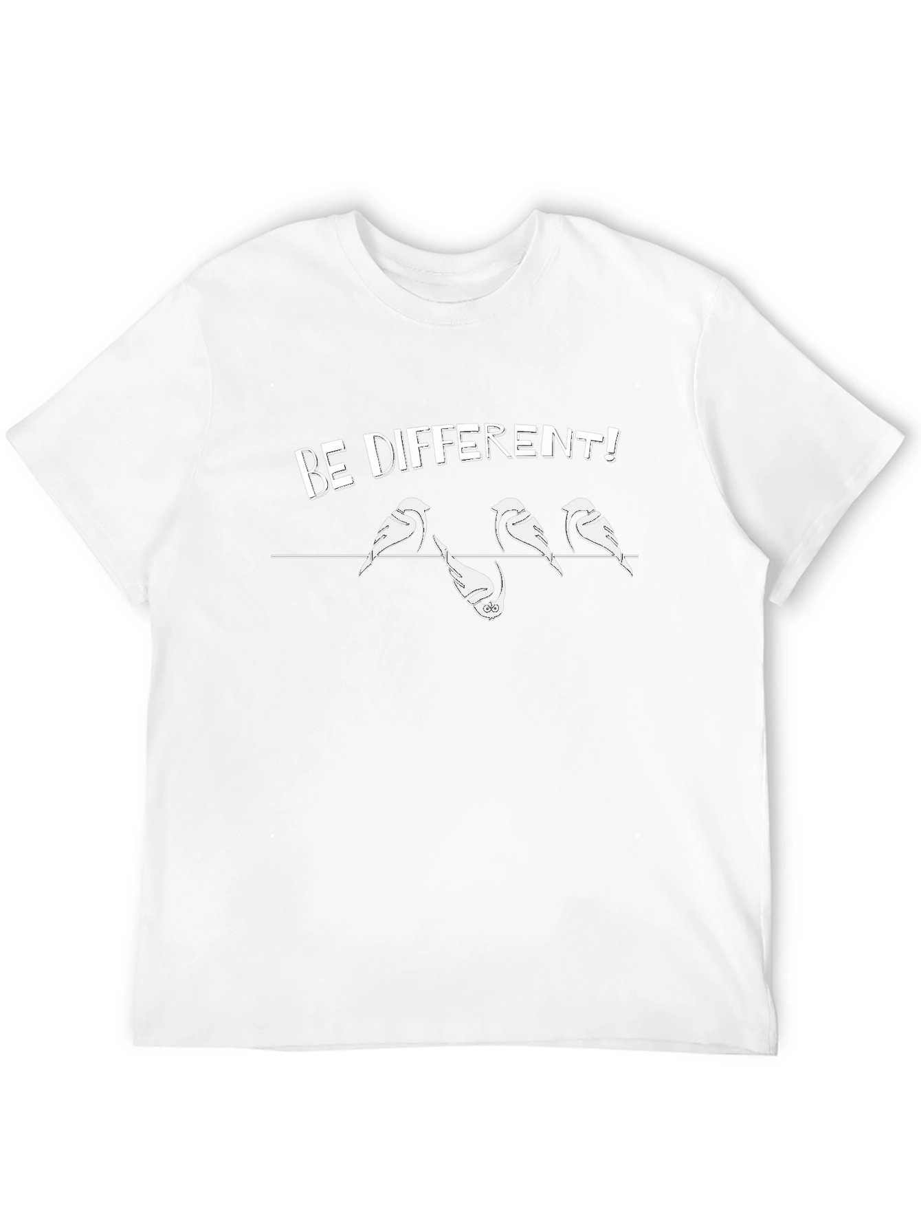 Be Different Bird Graphic Tee - Black Cotton T-Shirt