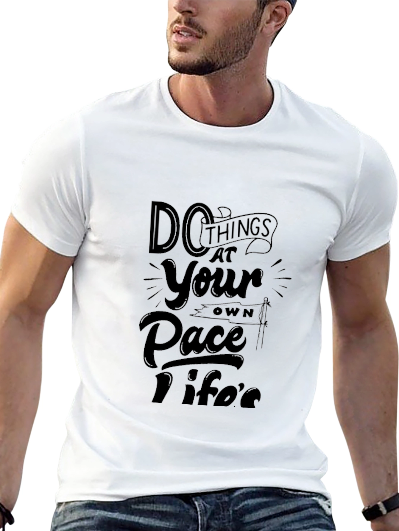 Do Things At Your Own Pace Black Graphic Tee
