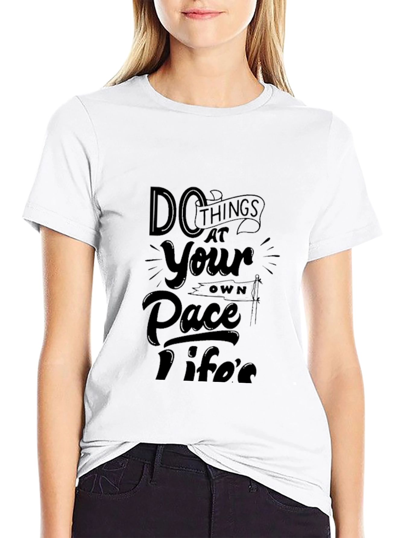 Do Things At Your Own Pace Black Graphic Tee