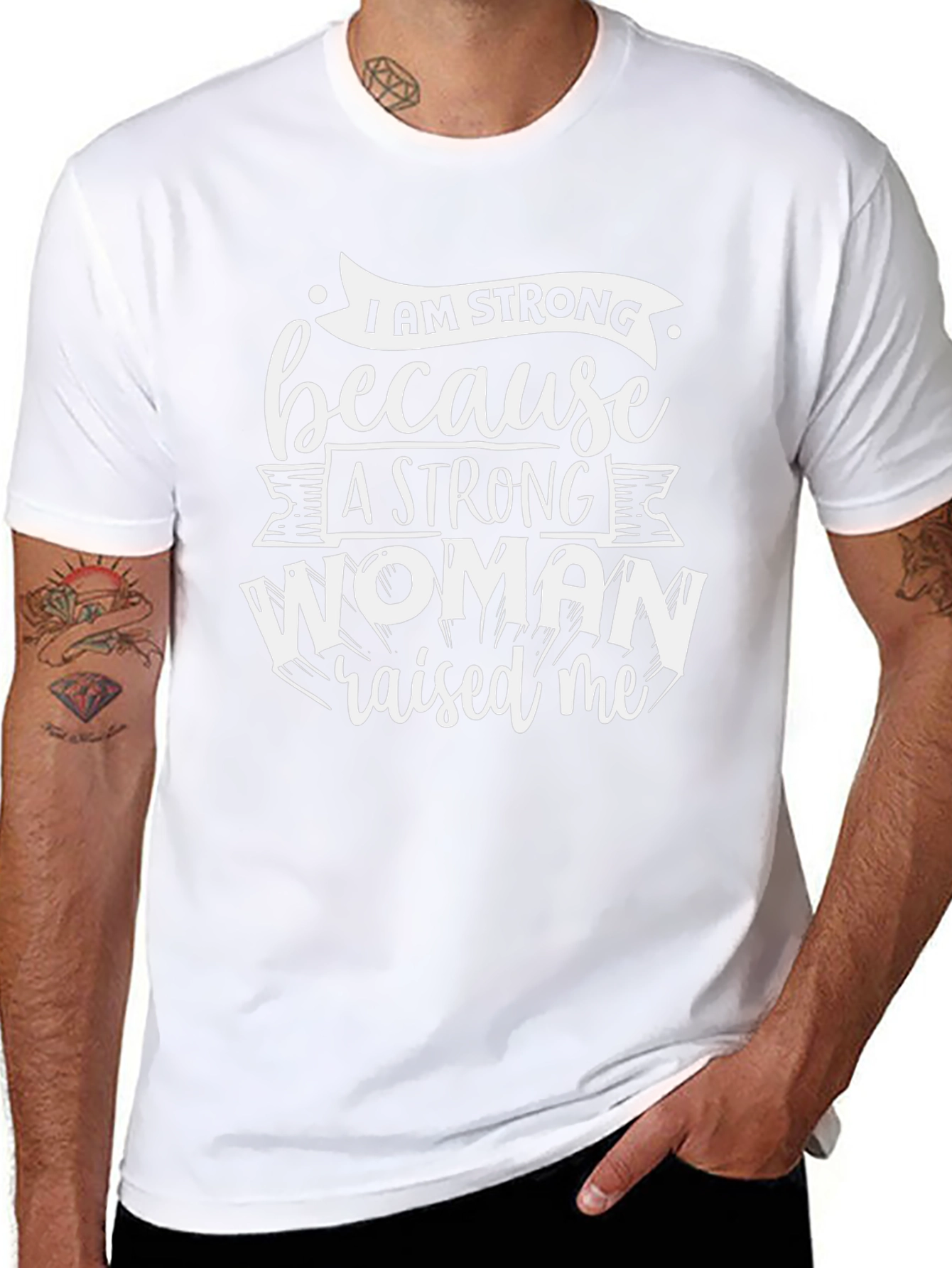Strong Woman Raised Me Black T-Shirt