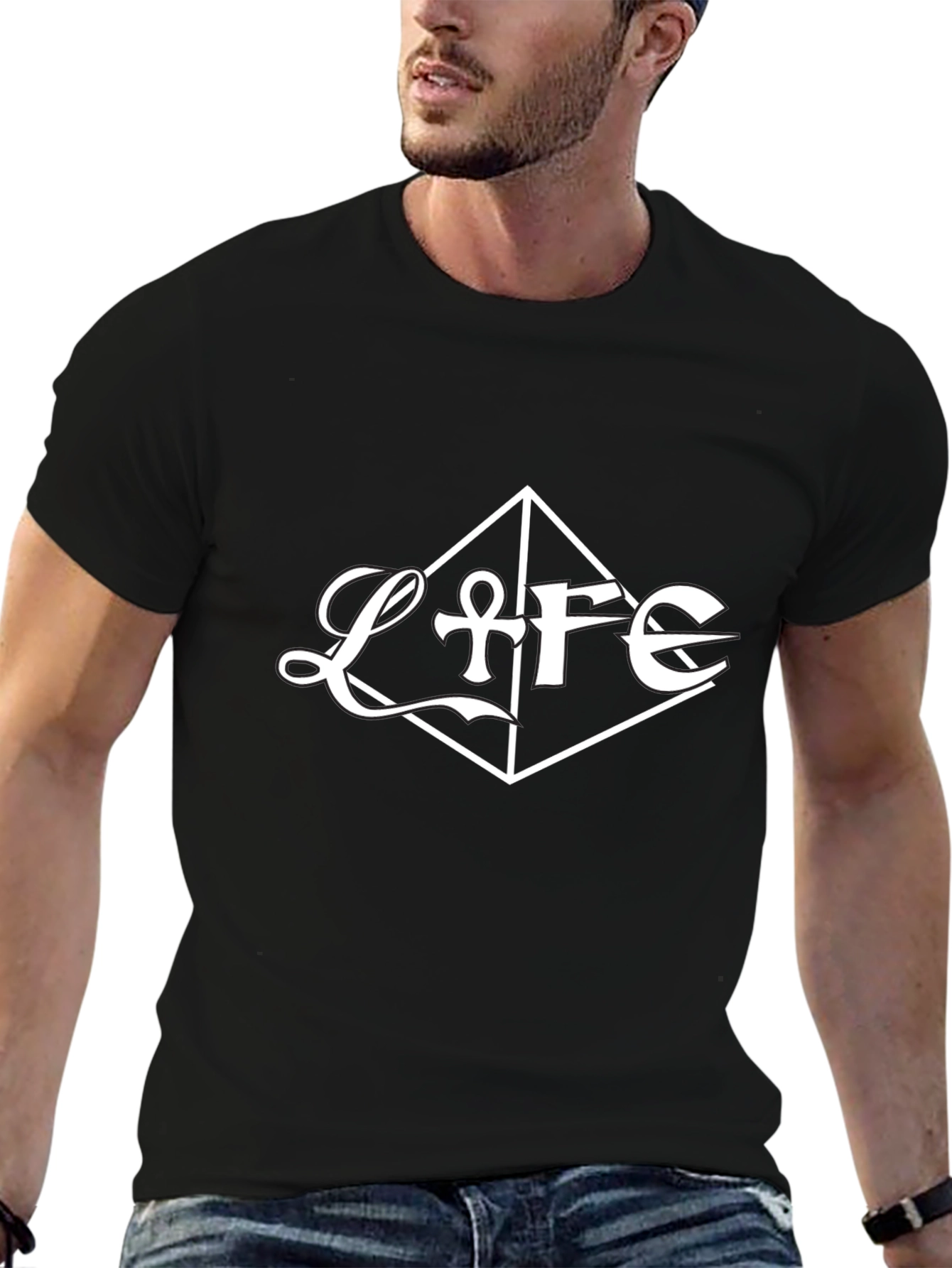 Life Graphic Tee - Stylish Black Cotton Blend T-Shirt