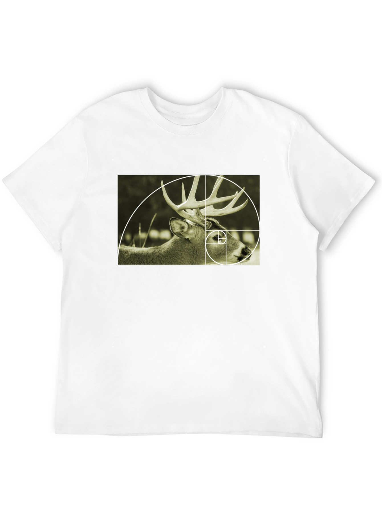 Golden Ratio Deer Graphic T-Shirt - Black