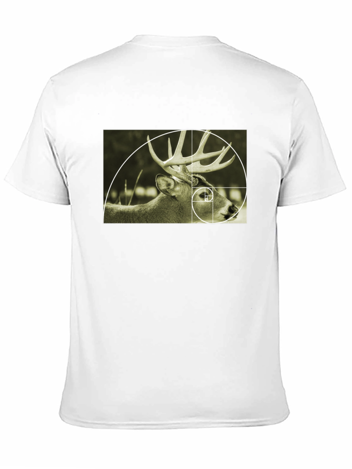 Golden Ratio Deer Graphic T-Shirt - Black