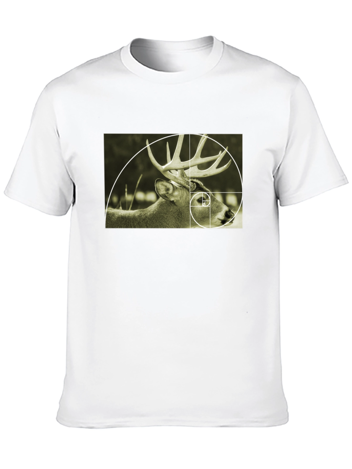 Golden Ratio Deer Graphic T-Shirt - Black