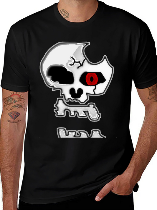 Edgy Skull Graphic Print Black T-Shirt