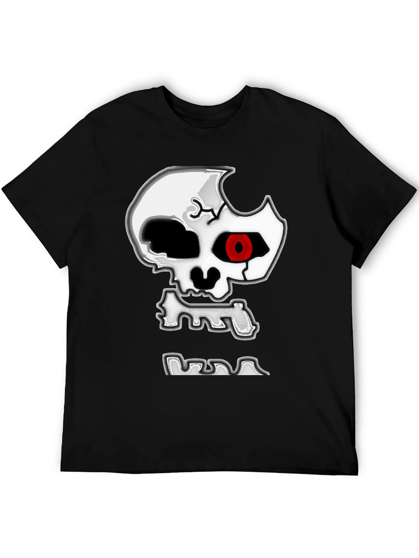 Edgy Skull Graphic Print Black T-Shirt