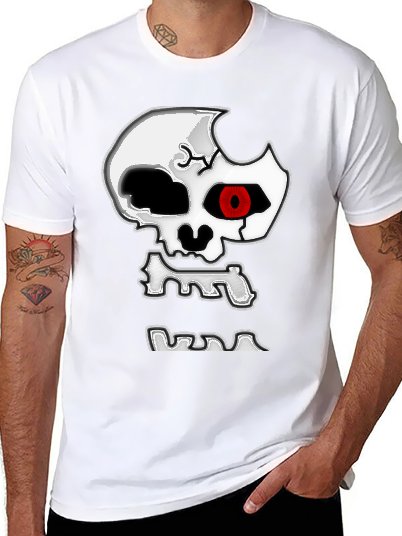Edgy Skull Graphic Print Black T-Shirt