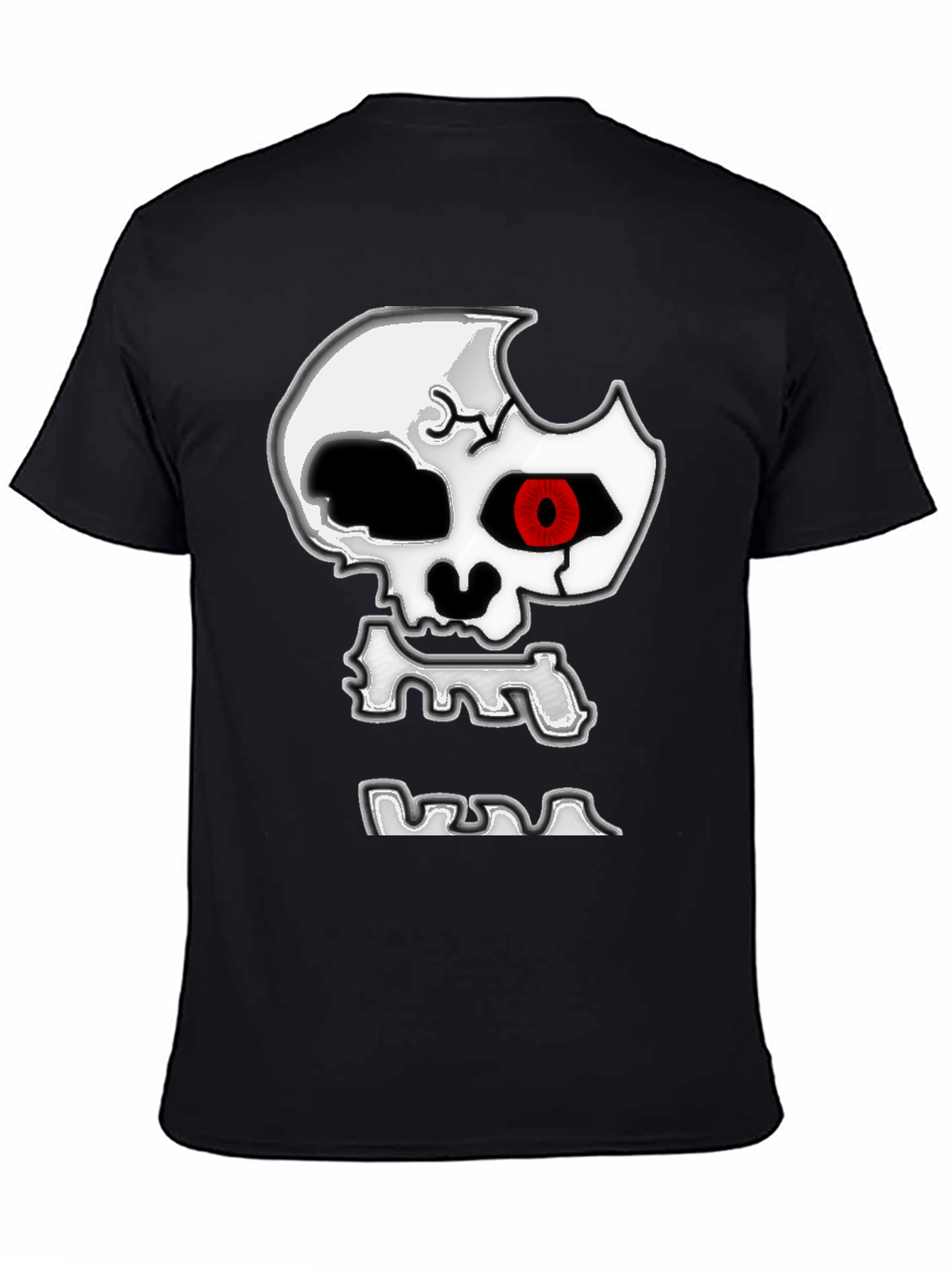 Edgy Skull Graphic Print Black T-Shirt