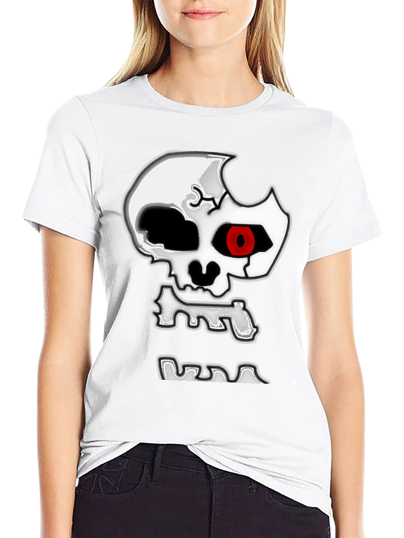 Edgy Skull Graphic Print Black T-Shirt