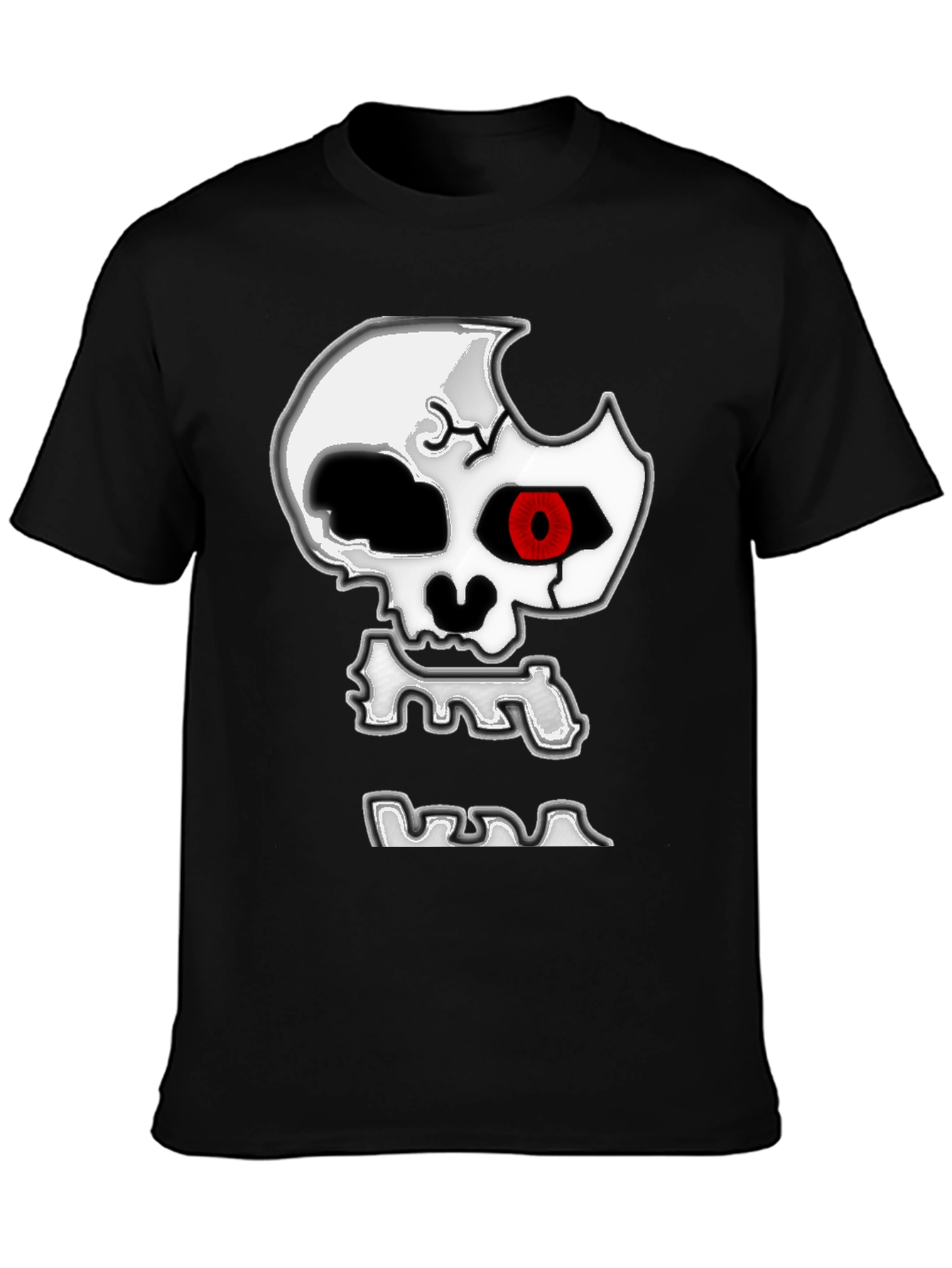Edgy Skull Graphic Print Black T-Shirt