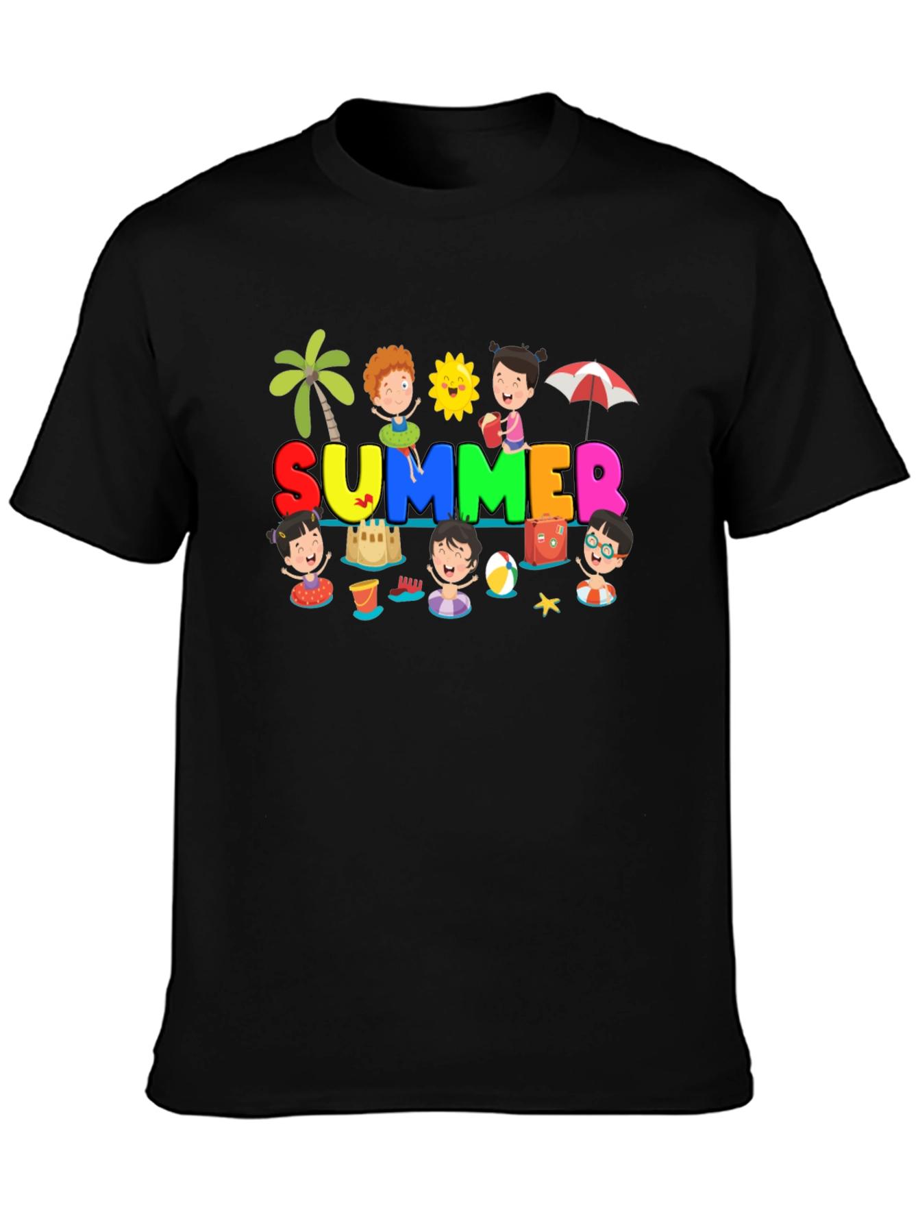 Summer Fun Graphic Tee - Black