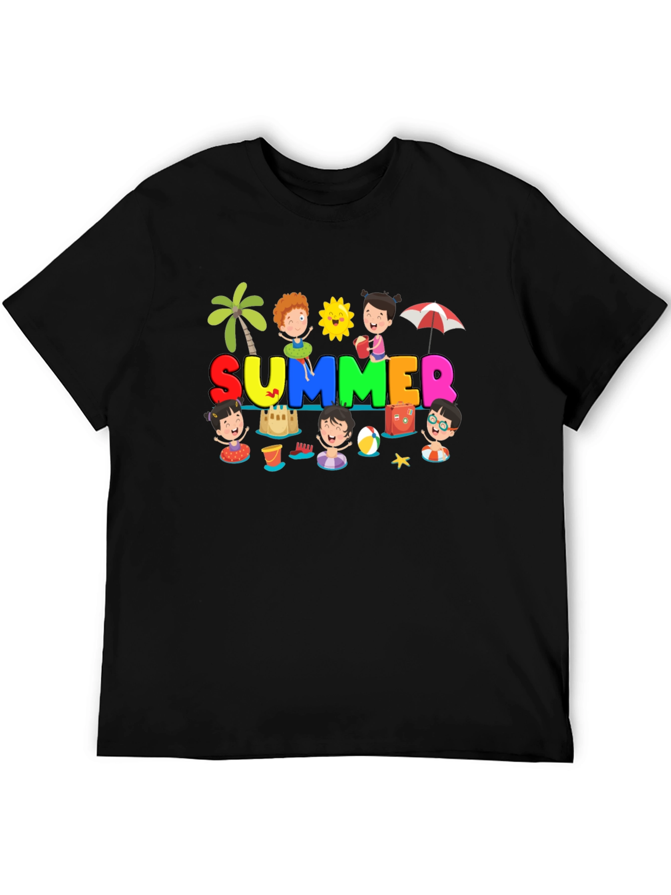 Summer Fun Graphic Tee - Black