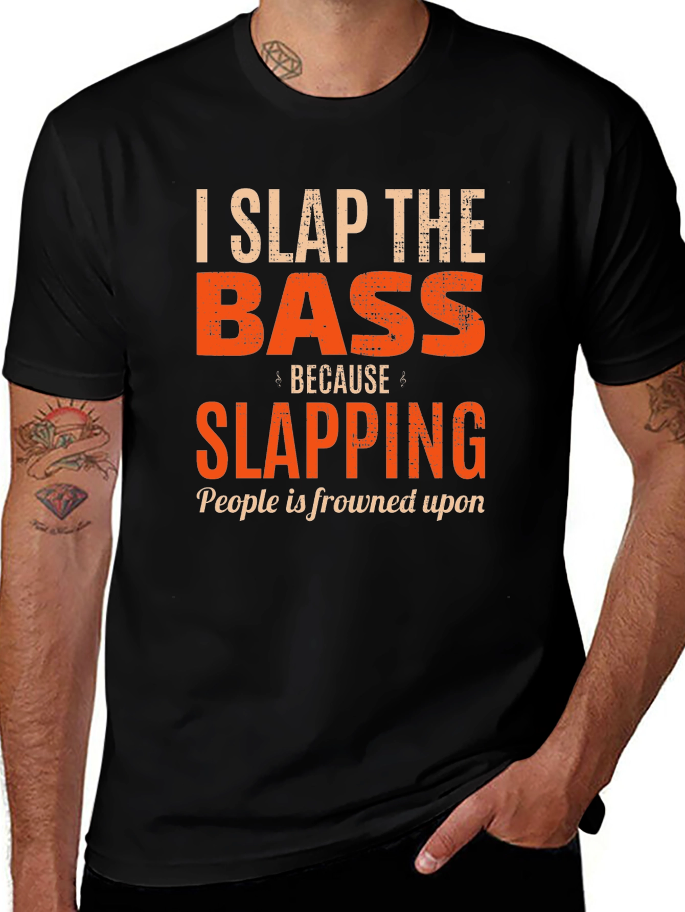 I Slap the Bass Funny Musician T-Shirt