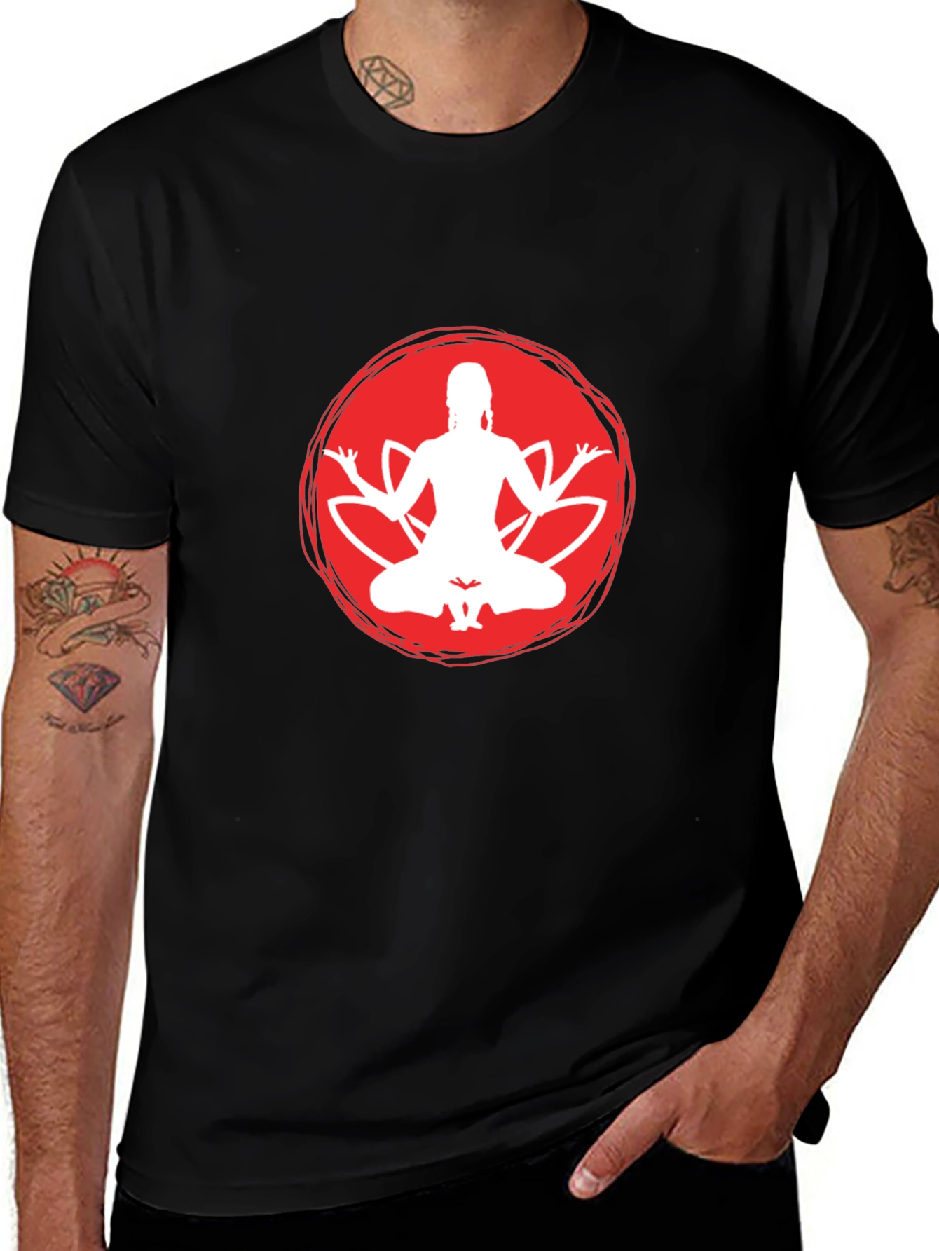 Yoga Meditation Black T-Shirt