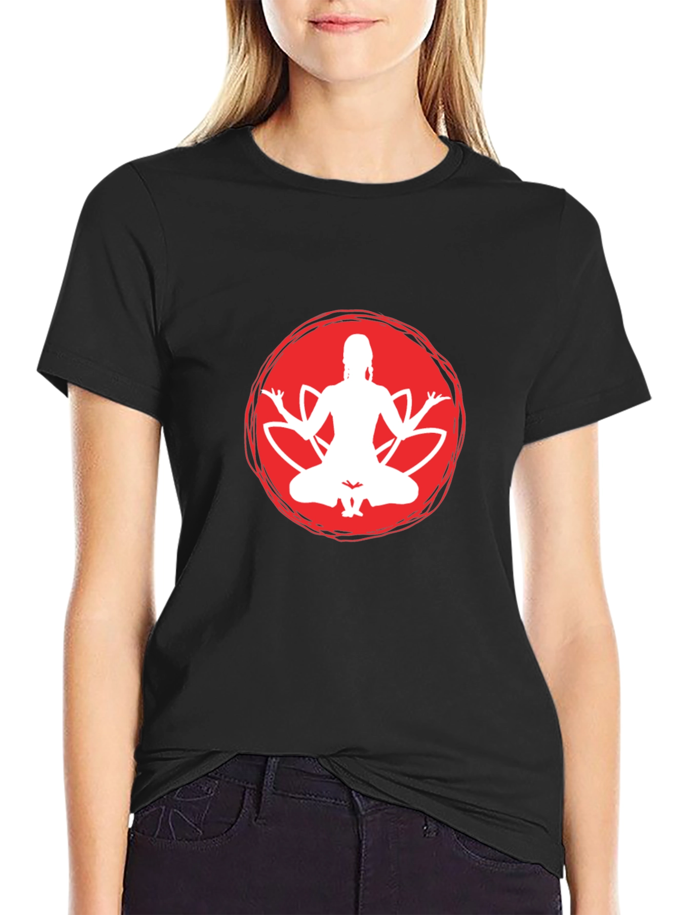 Yoga Meditation Black T-Shirt