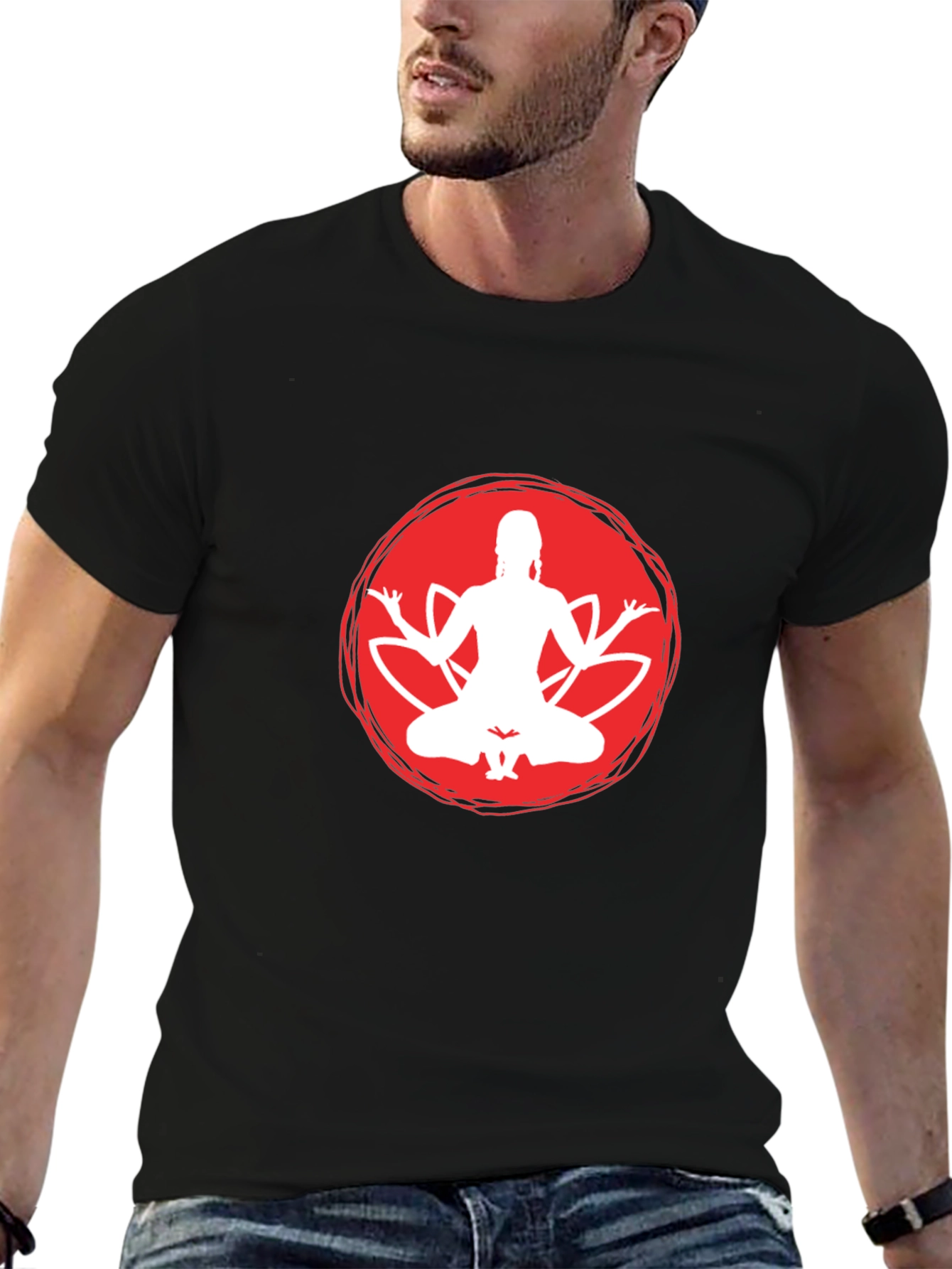 Yoga Meditation Black T-Shirt