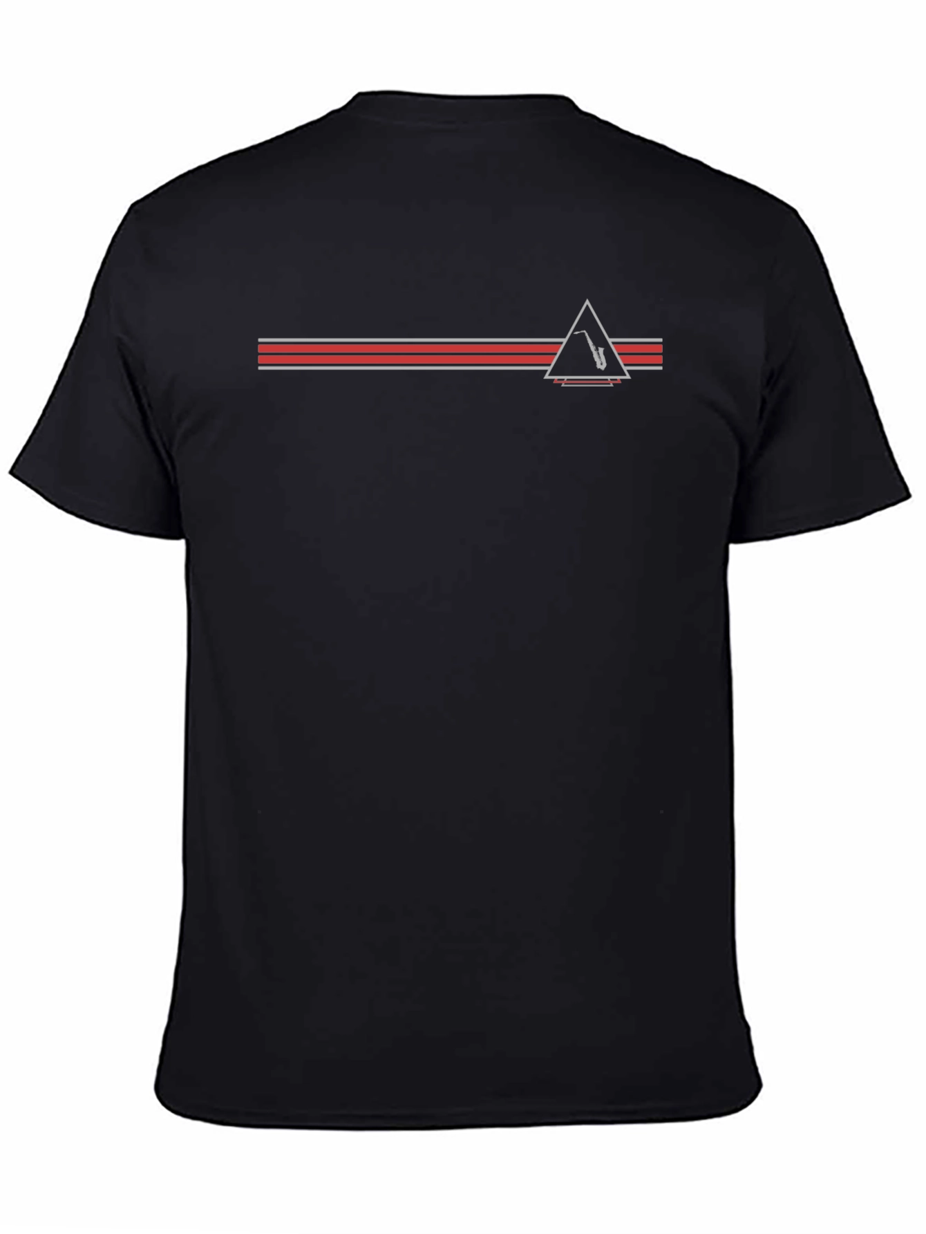 Mens Black Graphic Tee - Geometric Instrument Design