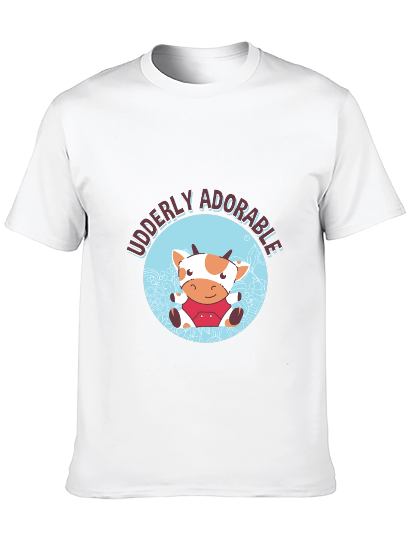 Udderly Adorable Cow Graphic Tee - Black