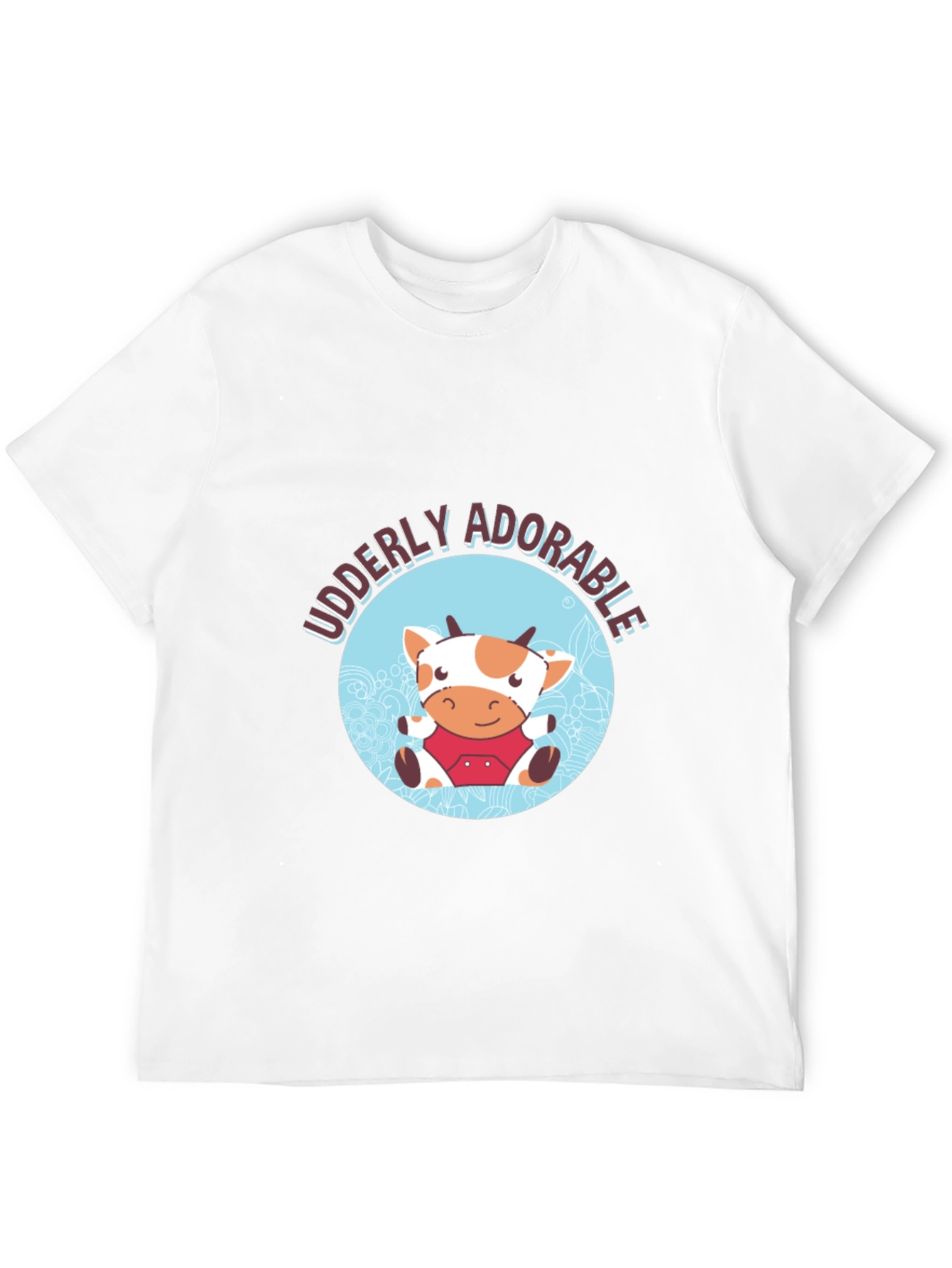 Udderly Adorable Cow Graphic Tee - Black