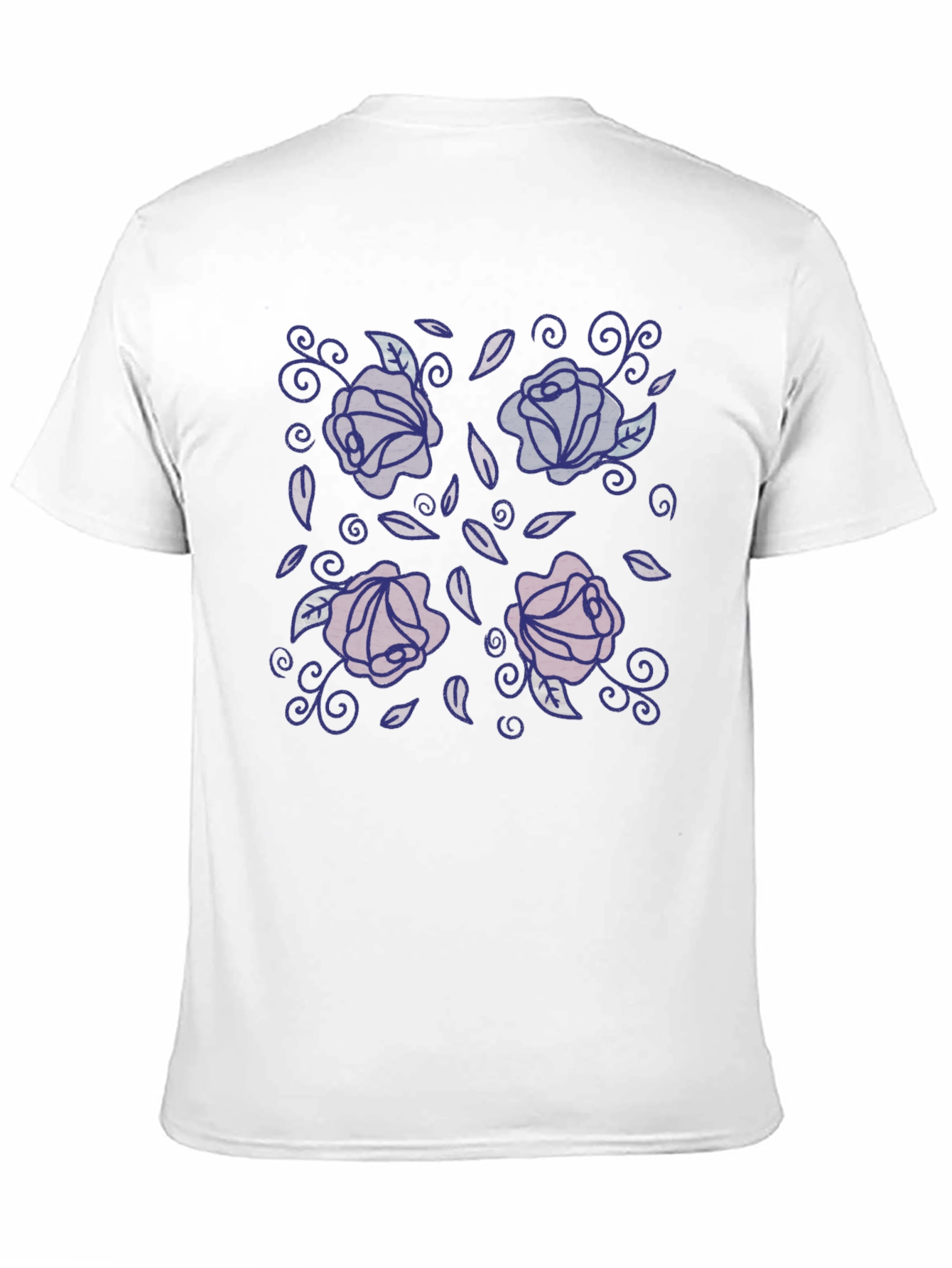 Floral Rose Graphic Print Crew Neck T-Shirt