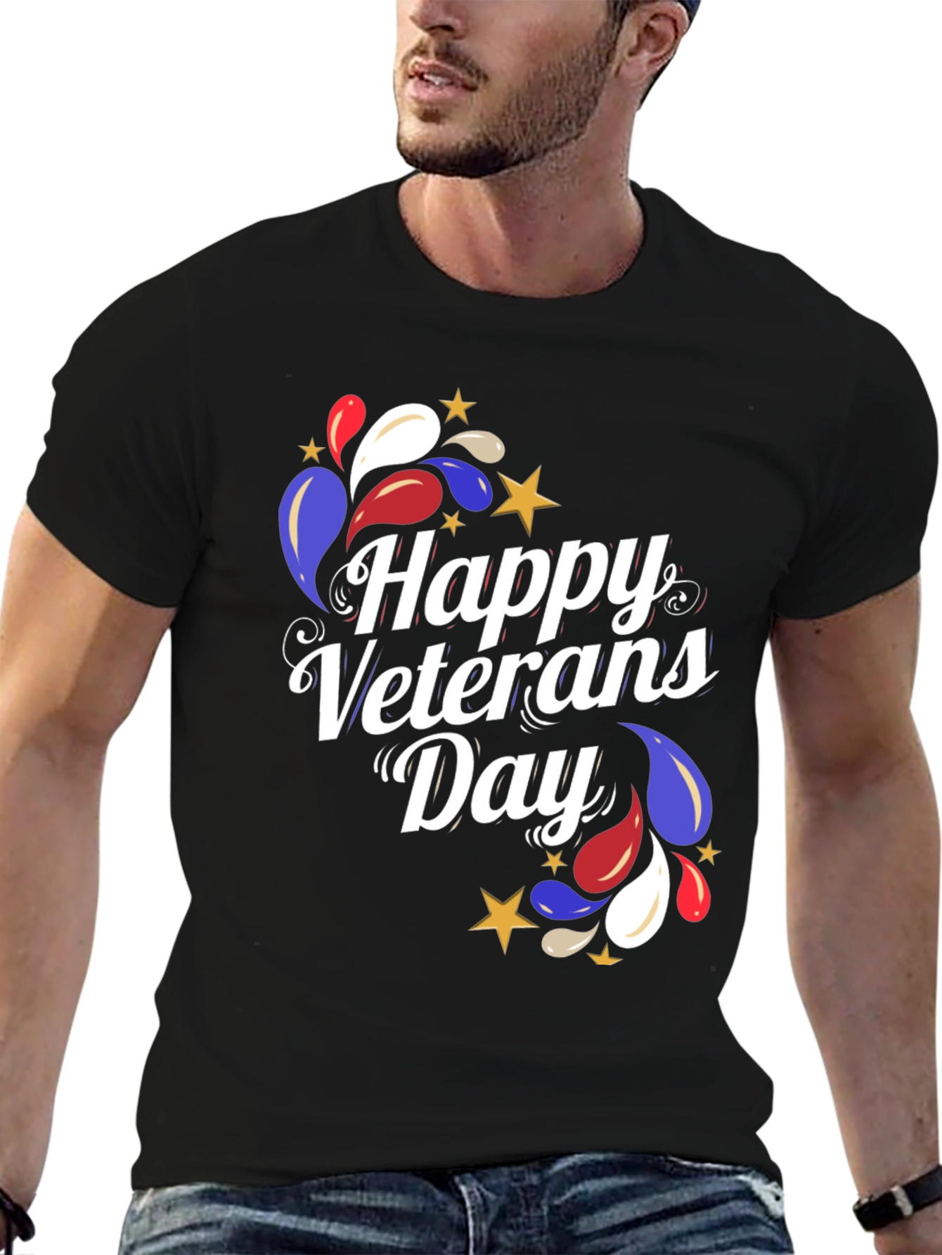 Happy Veterans Day Black T-Shirt