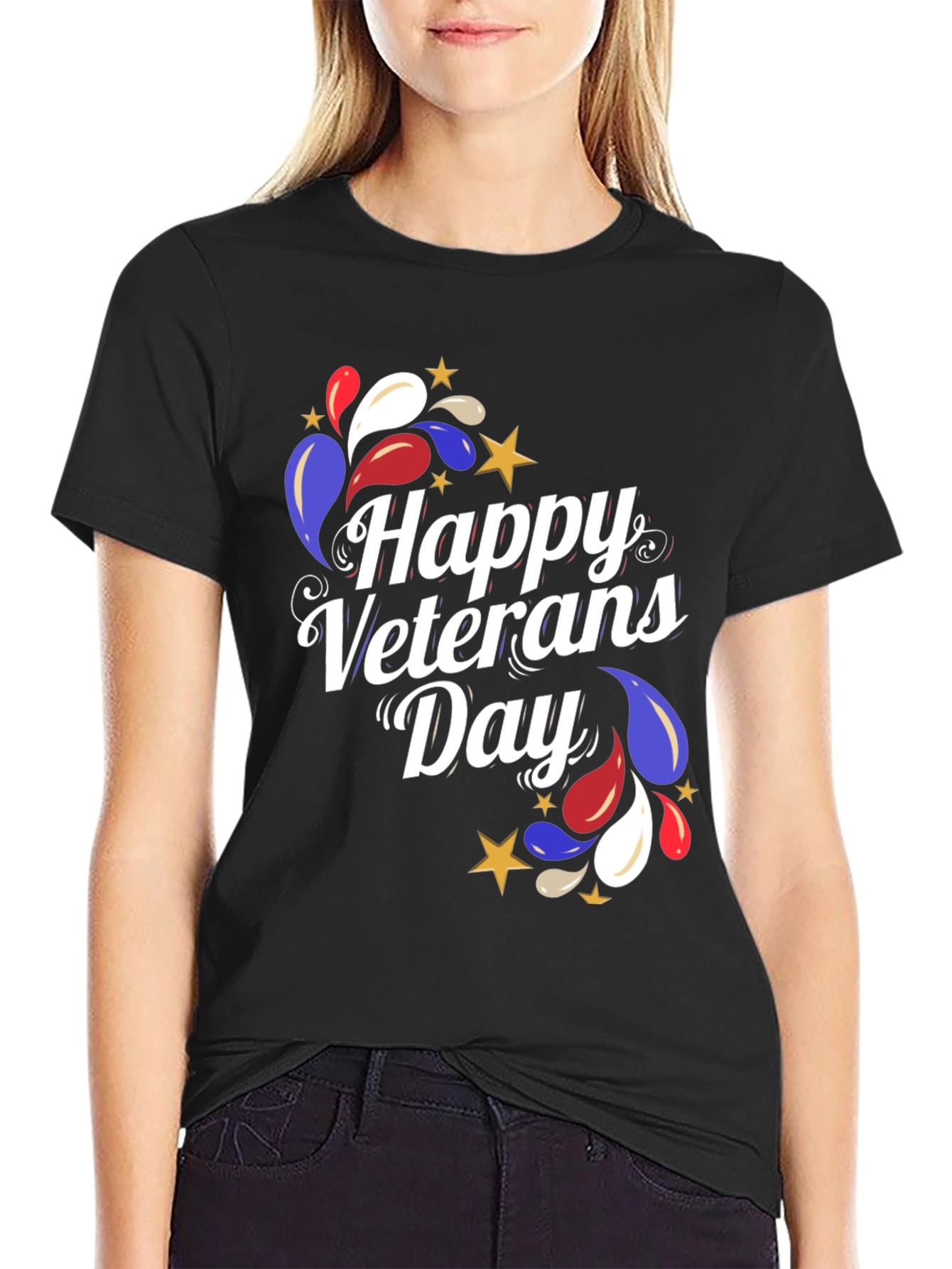 Happy Veterans Day Black T-Shirt