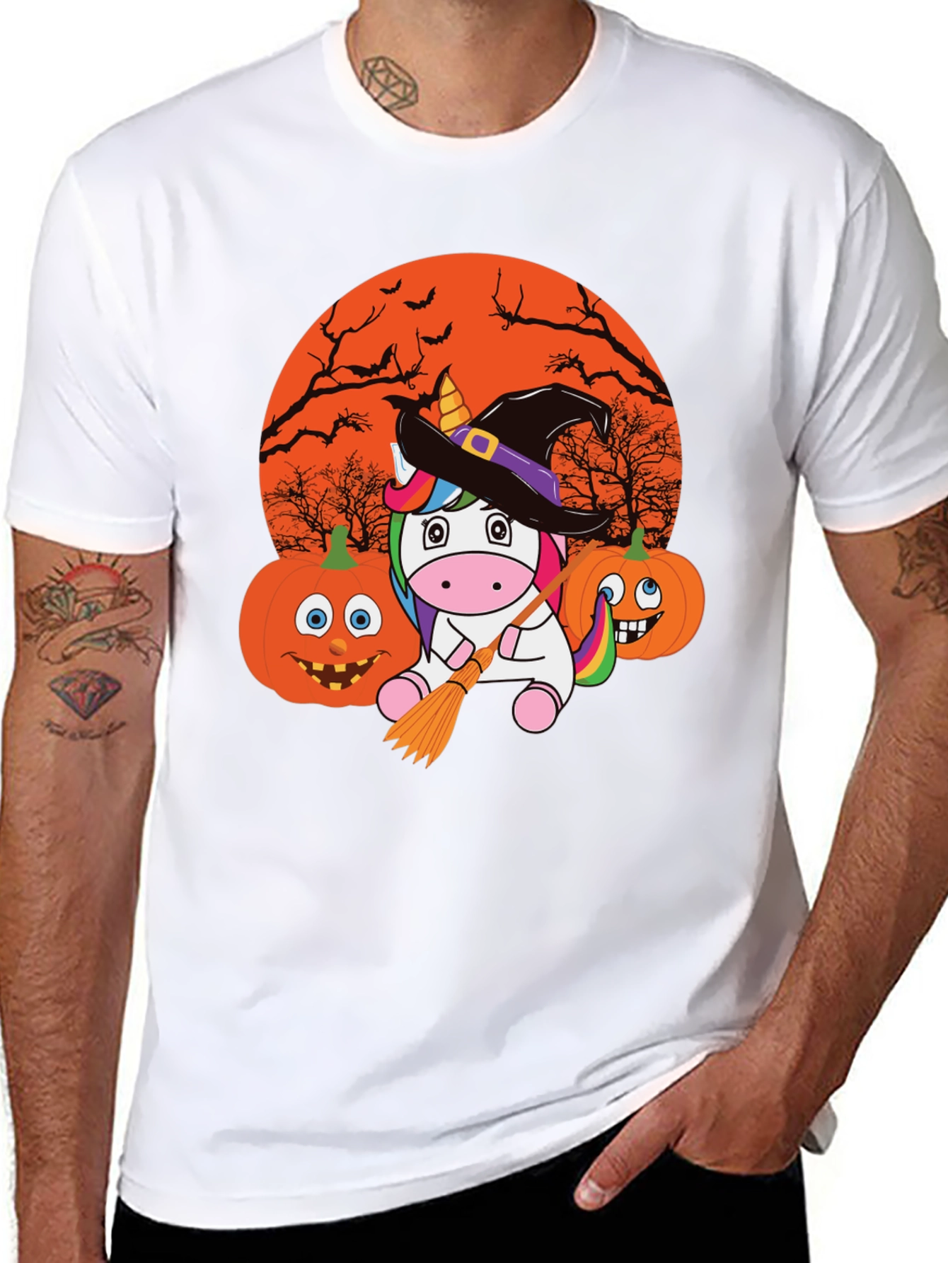 Halloween Unicorn Witch T-Shirt