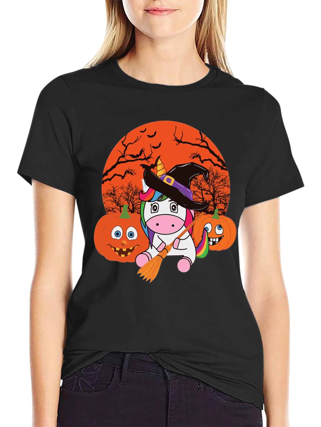 Halloween Unicorn Witch T-Shirt