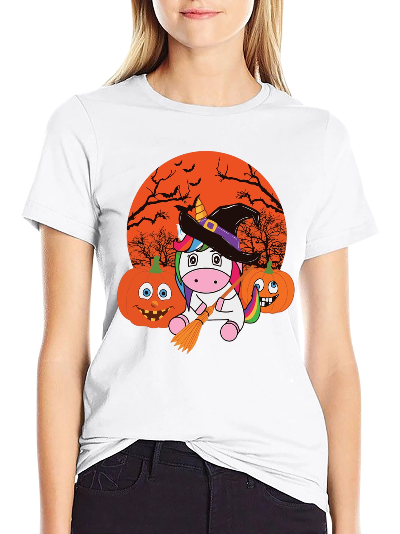 Halloween Unicorn Witch T-Shirt
