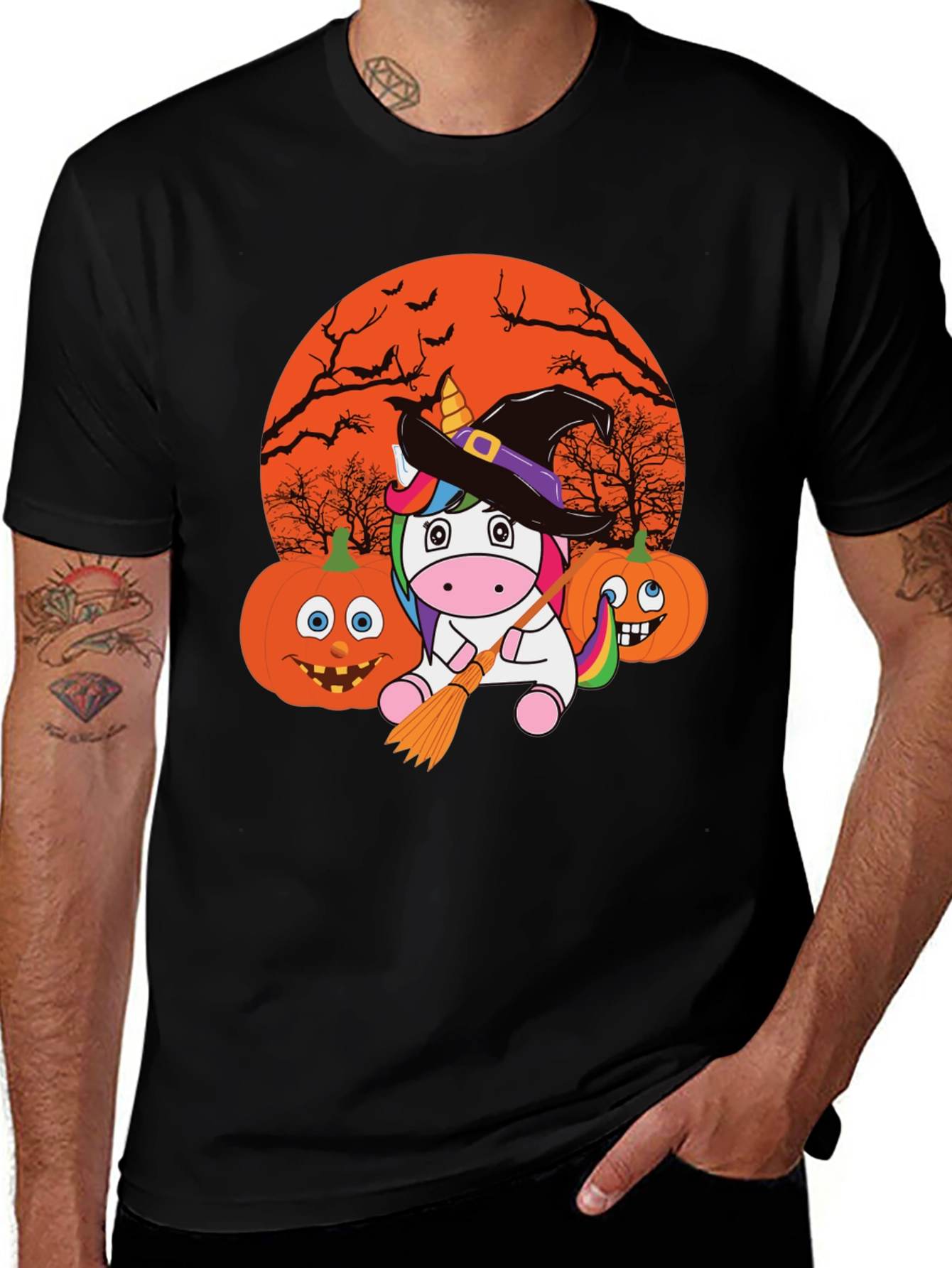 Halloween Unicorn Witch T-Shirt