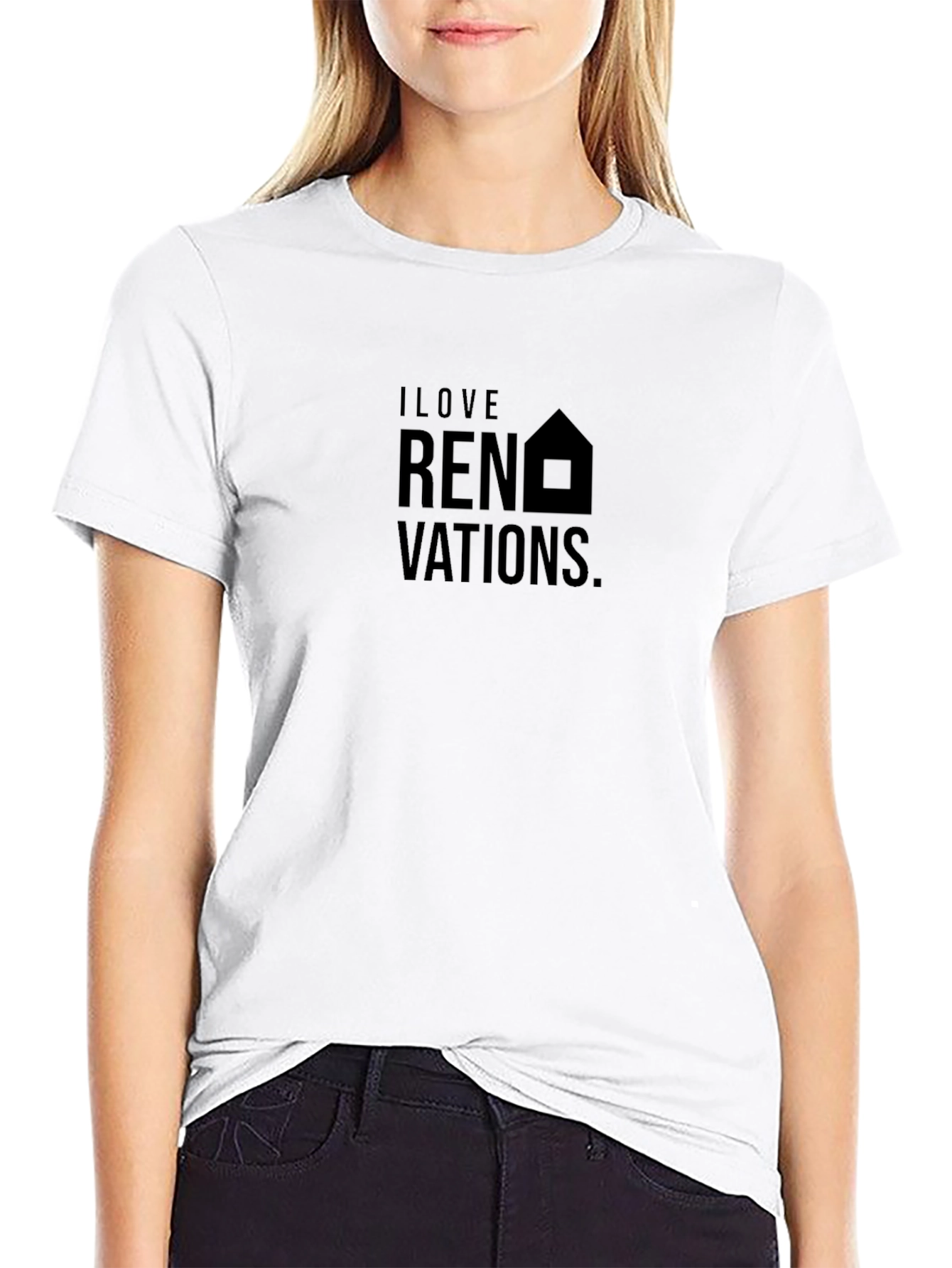 I Love Renovations Black Crew Neck T-Shirt