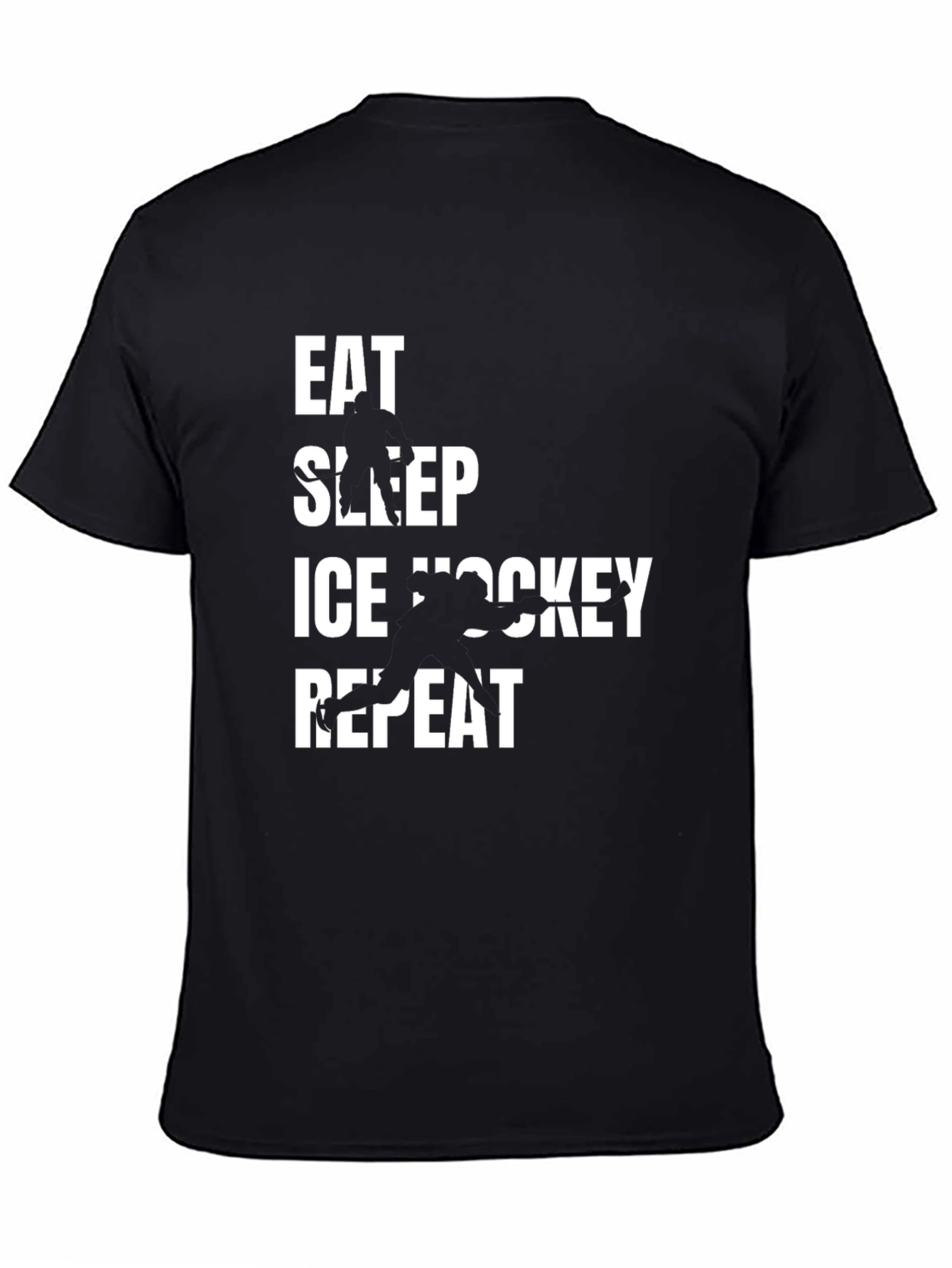 Eat Sleep Ice Hockey Repeat Black T-Shirt