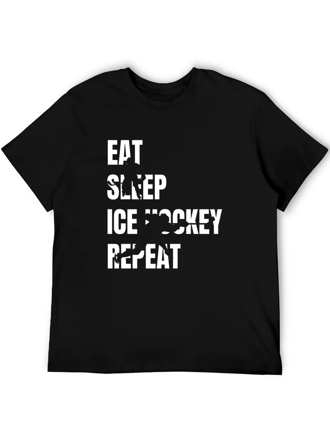 Eat Sleep Ice Hockey Repeat Black T-Shirt