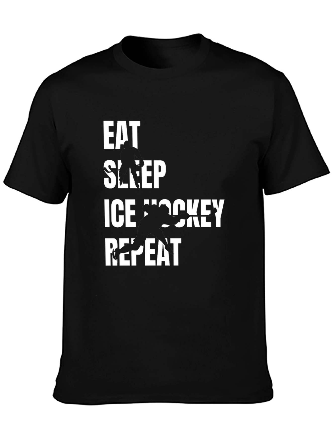 Eat Sleep Ice Hockey Repeat Black T-Shirt