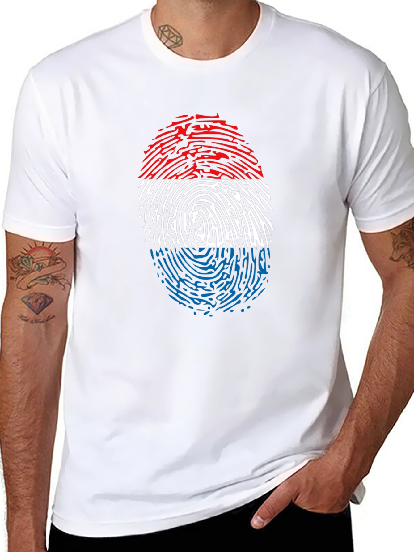 Dutch Flag Fingerprint T-Shirt