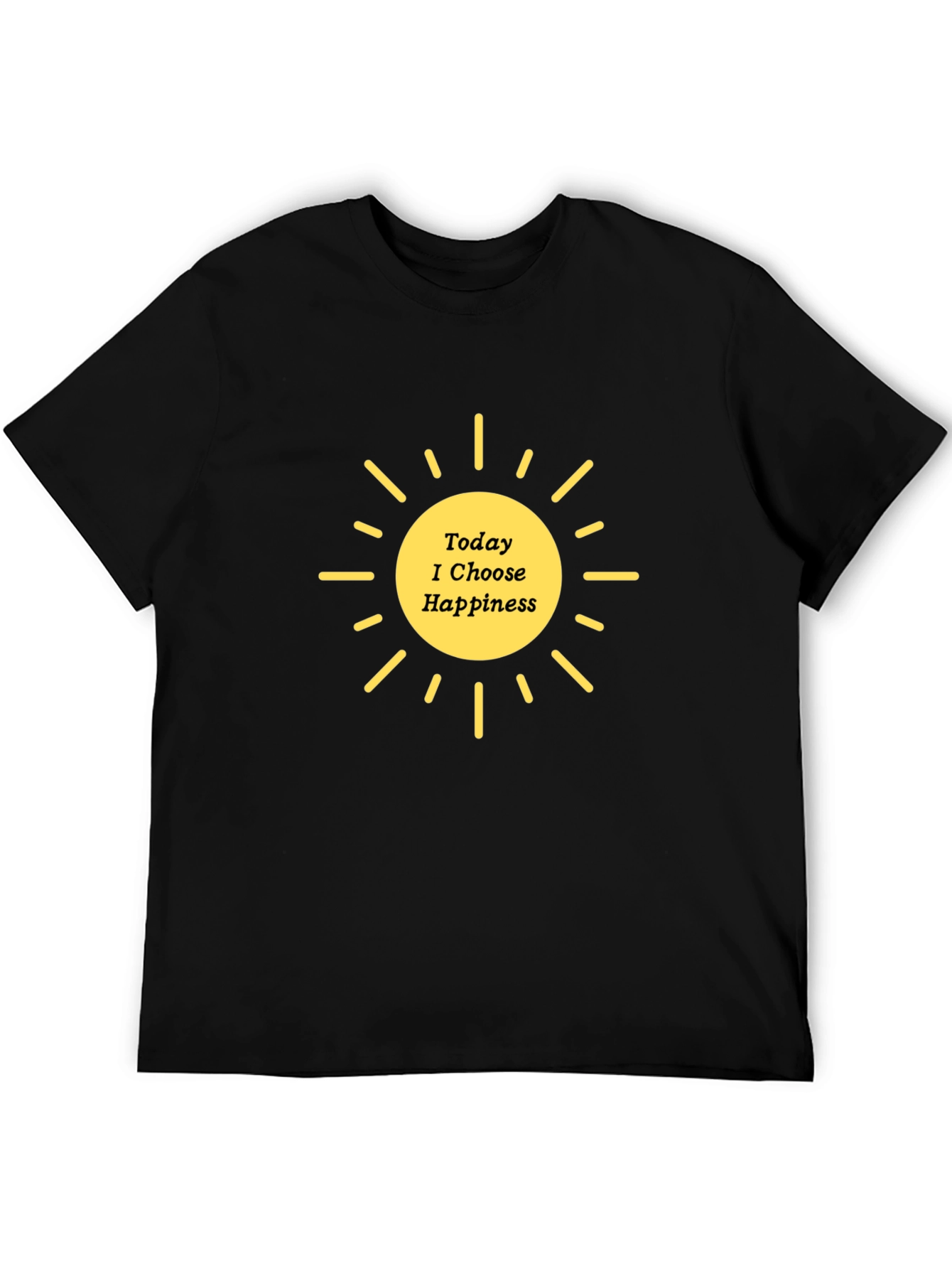 Today I Choose Happiness Graphic Tee - Black