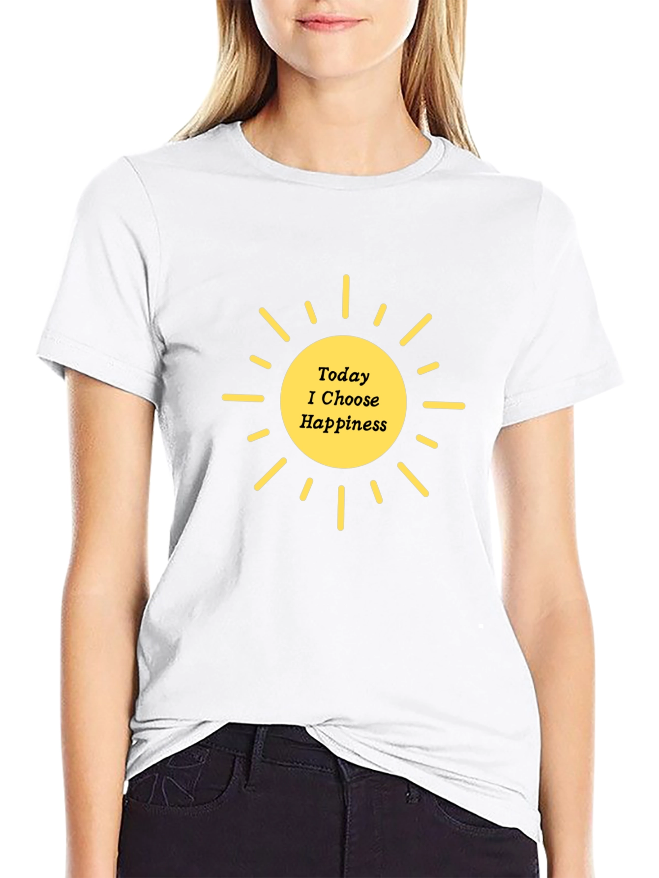 Today I Choose Happiness Graphic Tee - Black