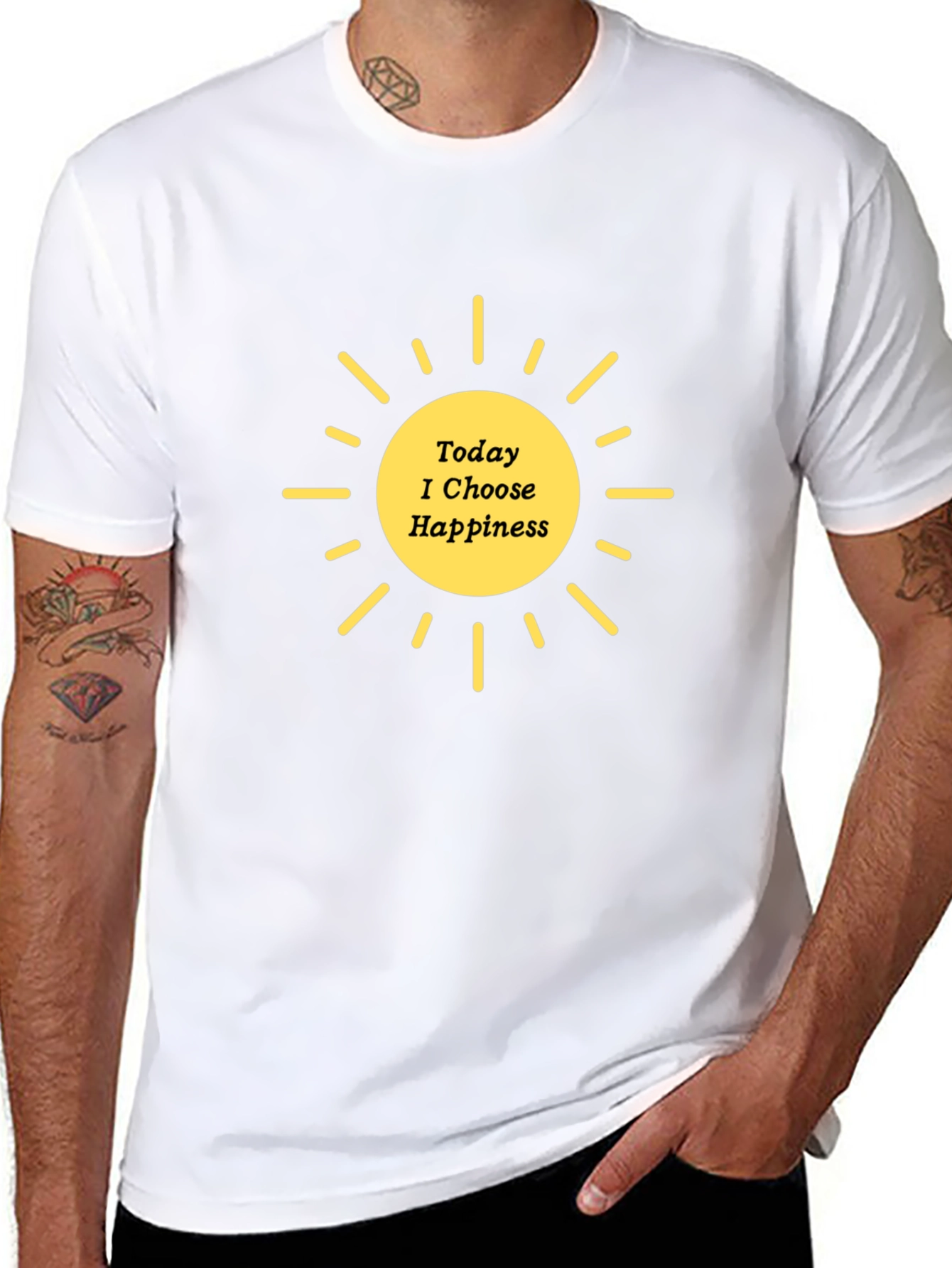 Today I Choose Happiness Graphic Tee - Black