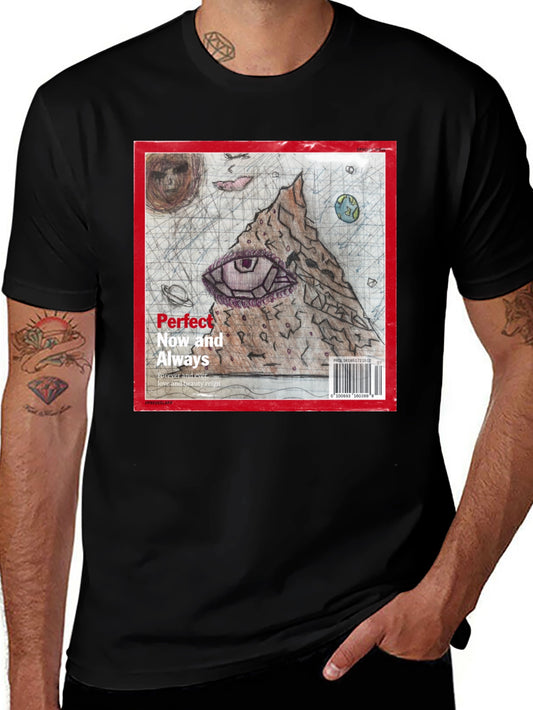 Surreal Eye Pyramid Graphic Tee - Soft Black Cotton T-Shirt